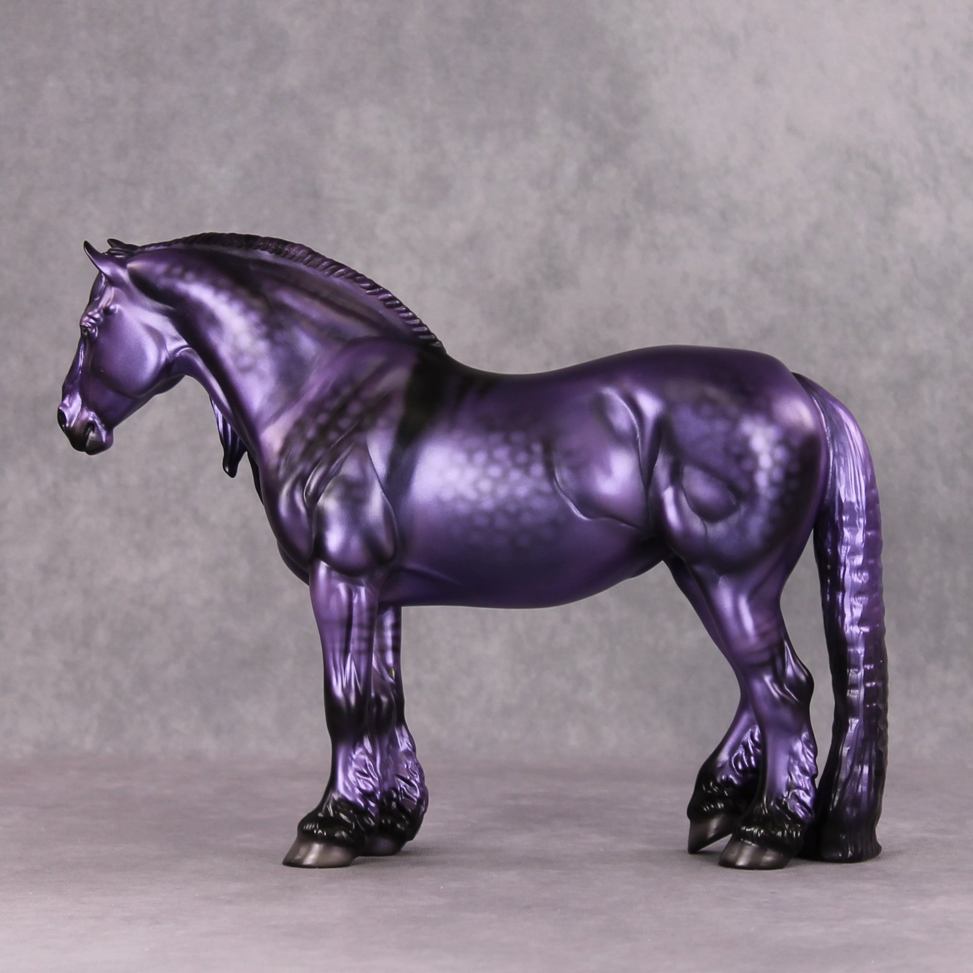 Nora OOAK Meallic Dappled Purple Dun Deco Heavy Draft By Angela Marleau HS24 MHP Auction Piece