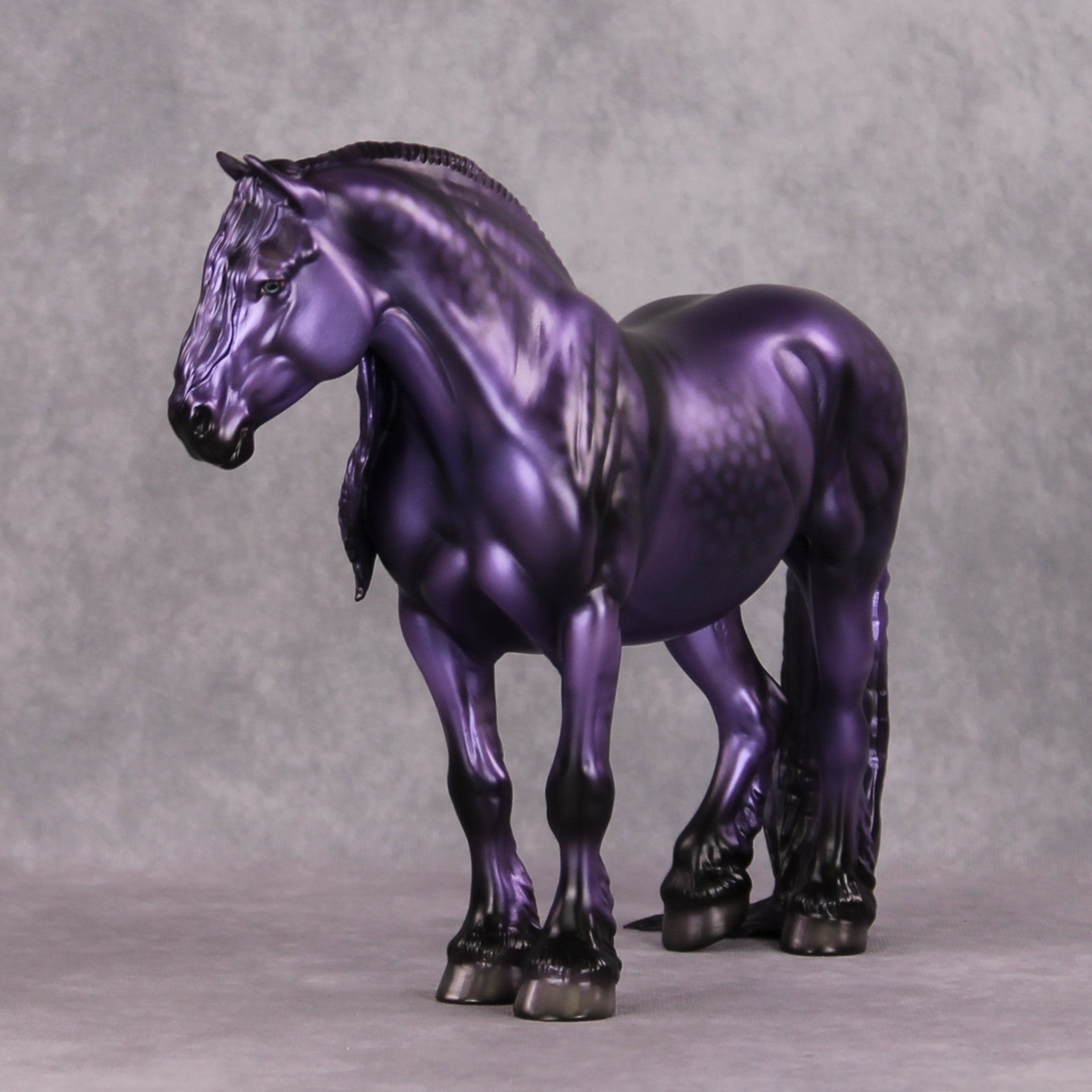 Nora OOAK Meallic Dappled Purple Dun Deco Heavy Draft By Angela Marleau HS24 MHP Auction Piece