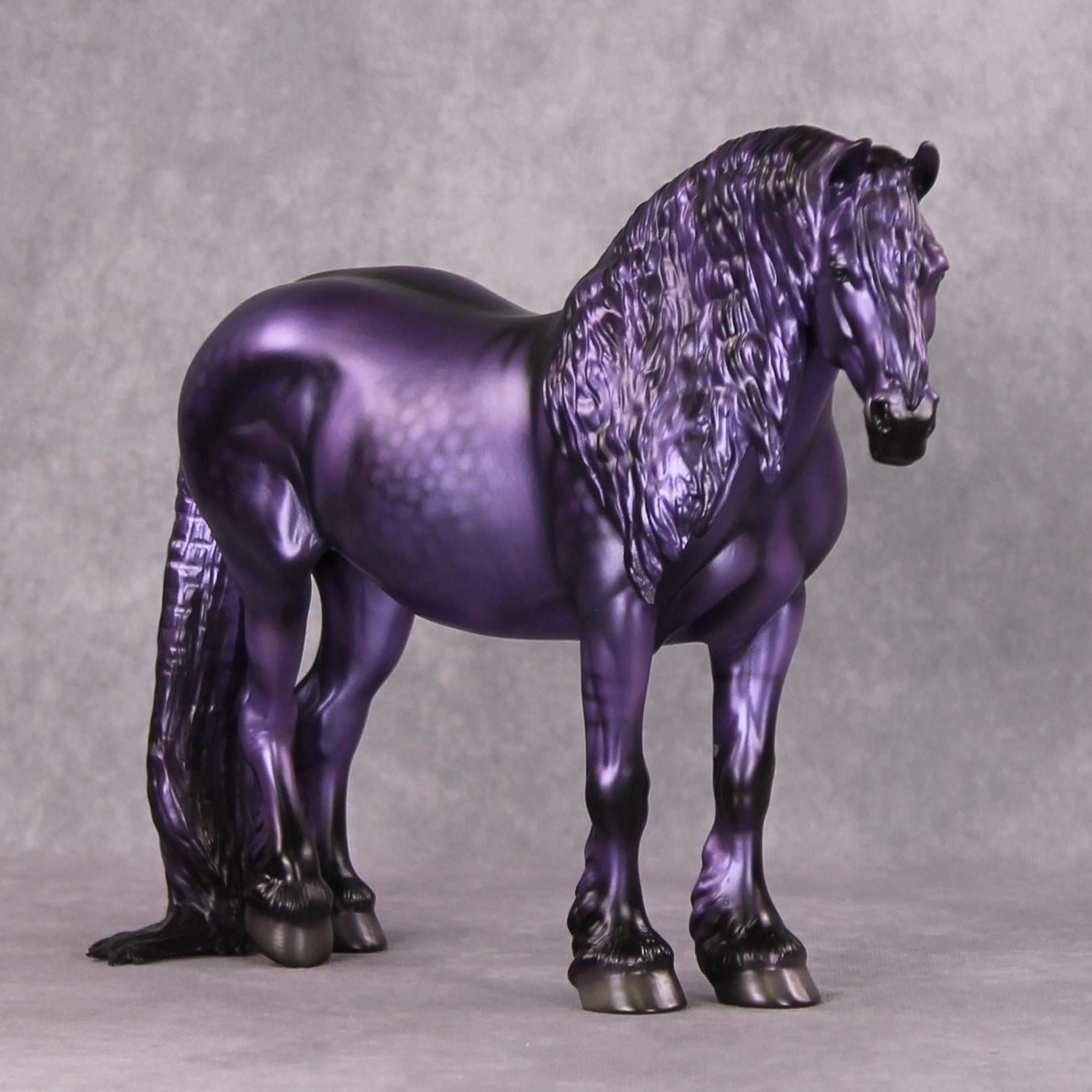 Nora OOAK Meallic Dappled Purple Dun Deco Heavy Draft By Angela Marleau HS24 MHP Auction Piece