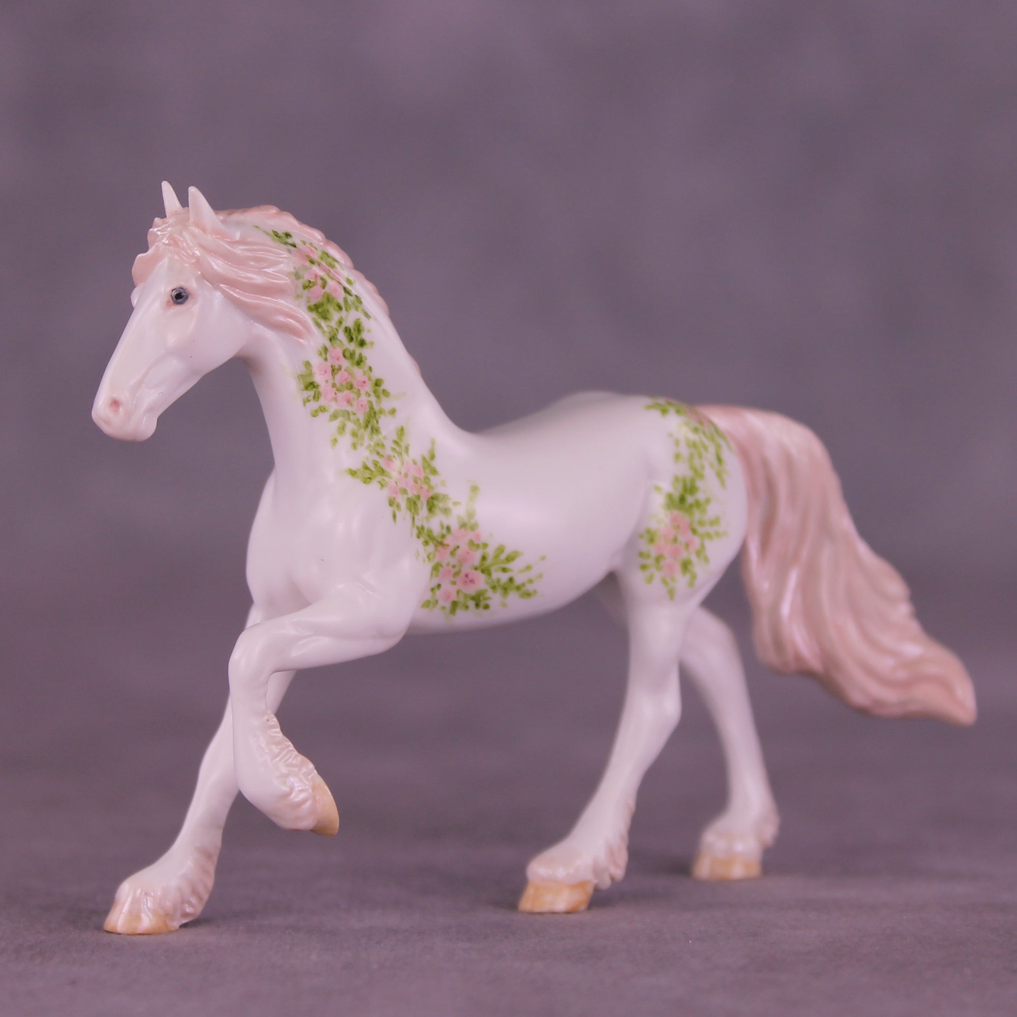 Maiden's Blush Roses OOAK FCM Chip Friesian by Andrea Thomason HS25