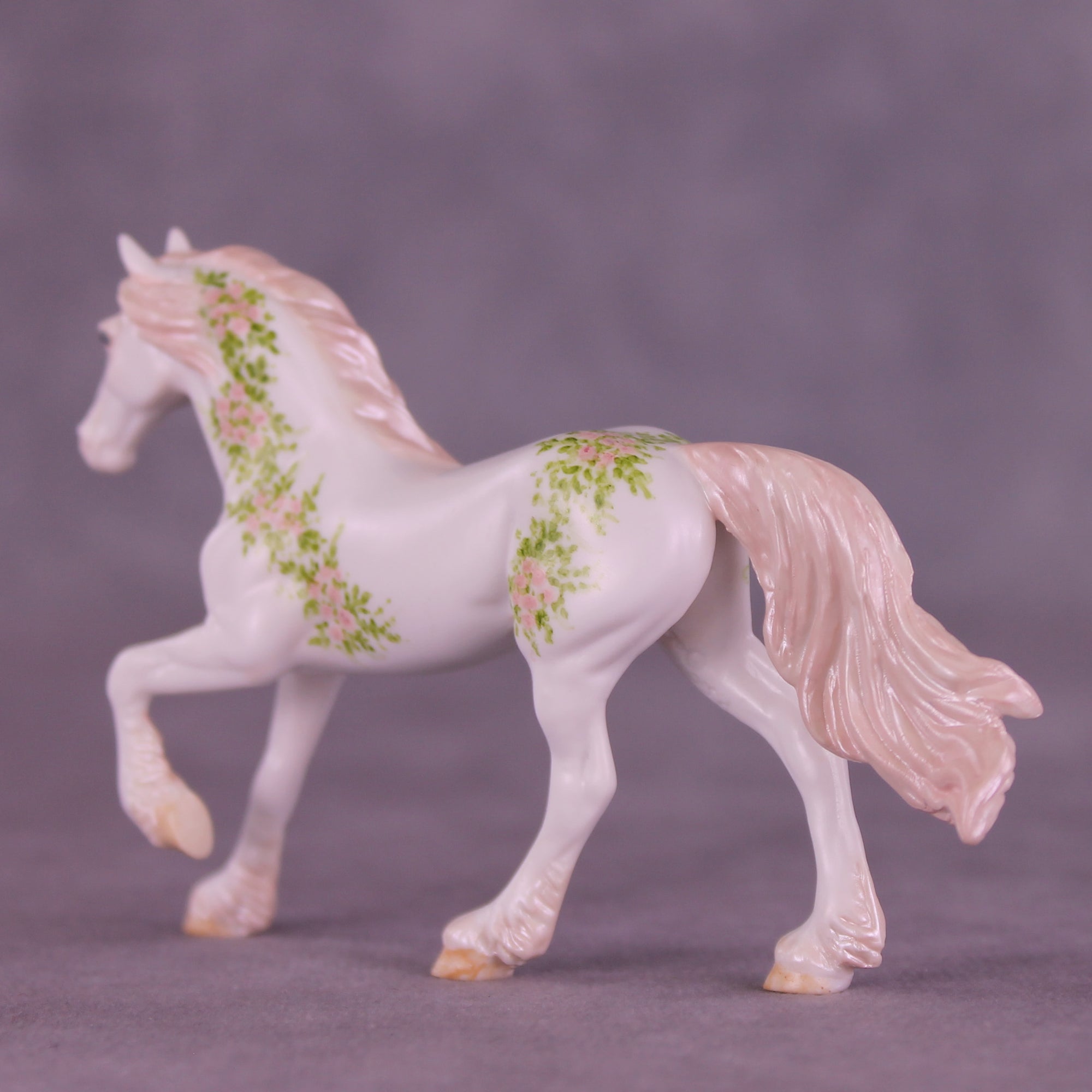 Maiden's Blush Roses OOAK FCM Chip Friesian by Andrea Thomason HS25