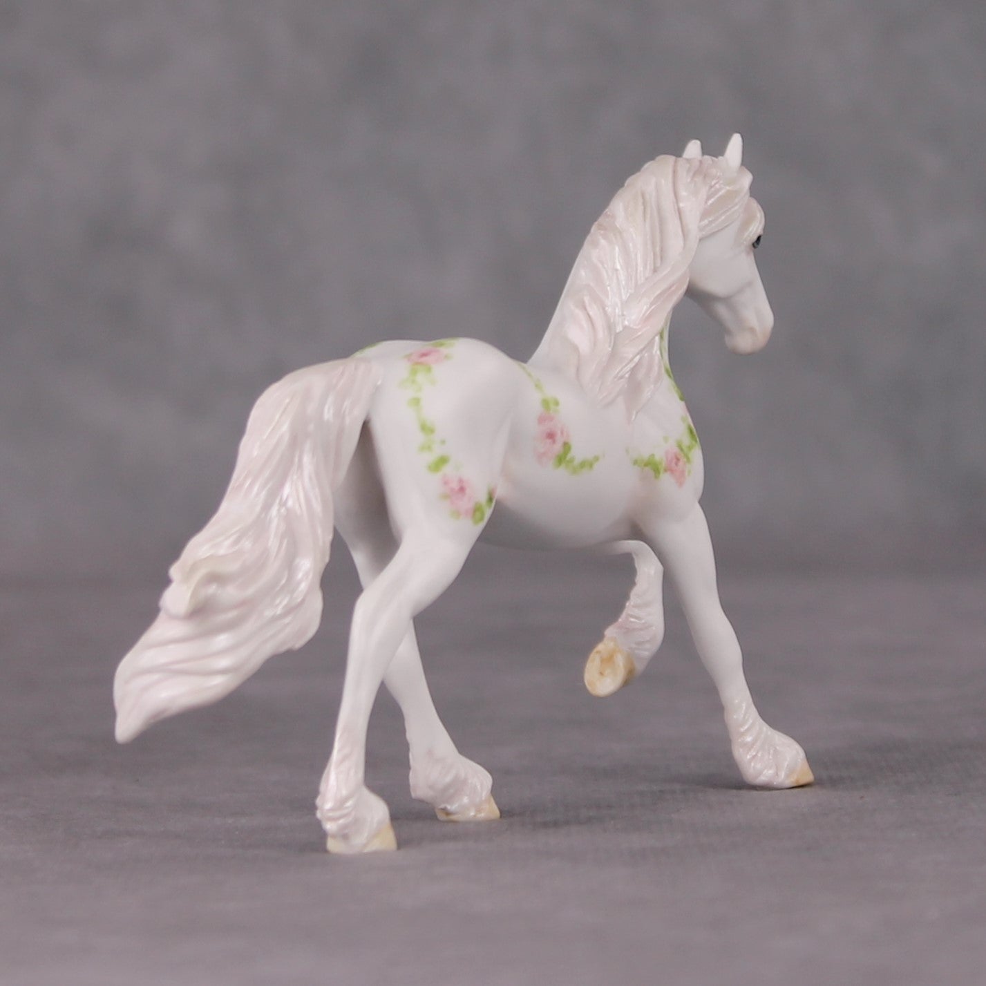 Bliss Roses OOAK Deco Light Pink Rose Design Friesian Chip By Andrea Thomason End Of Month December