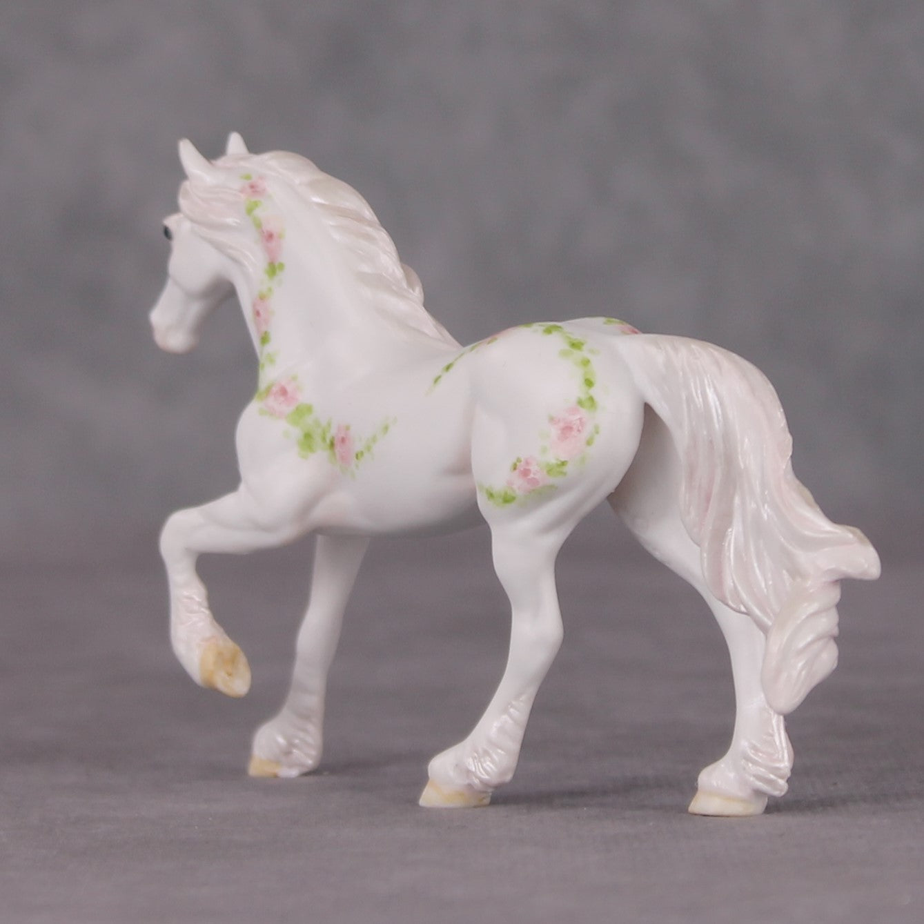 Bliss Roses OOAK Deco Light Pink Rose Design Friesian Chip By Andrea Thomason End Of Month December