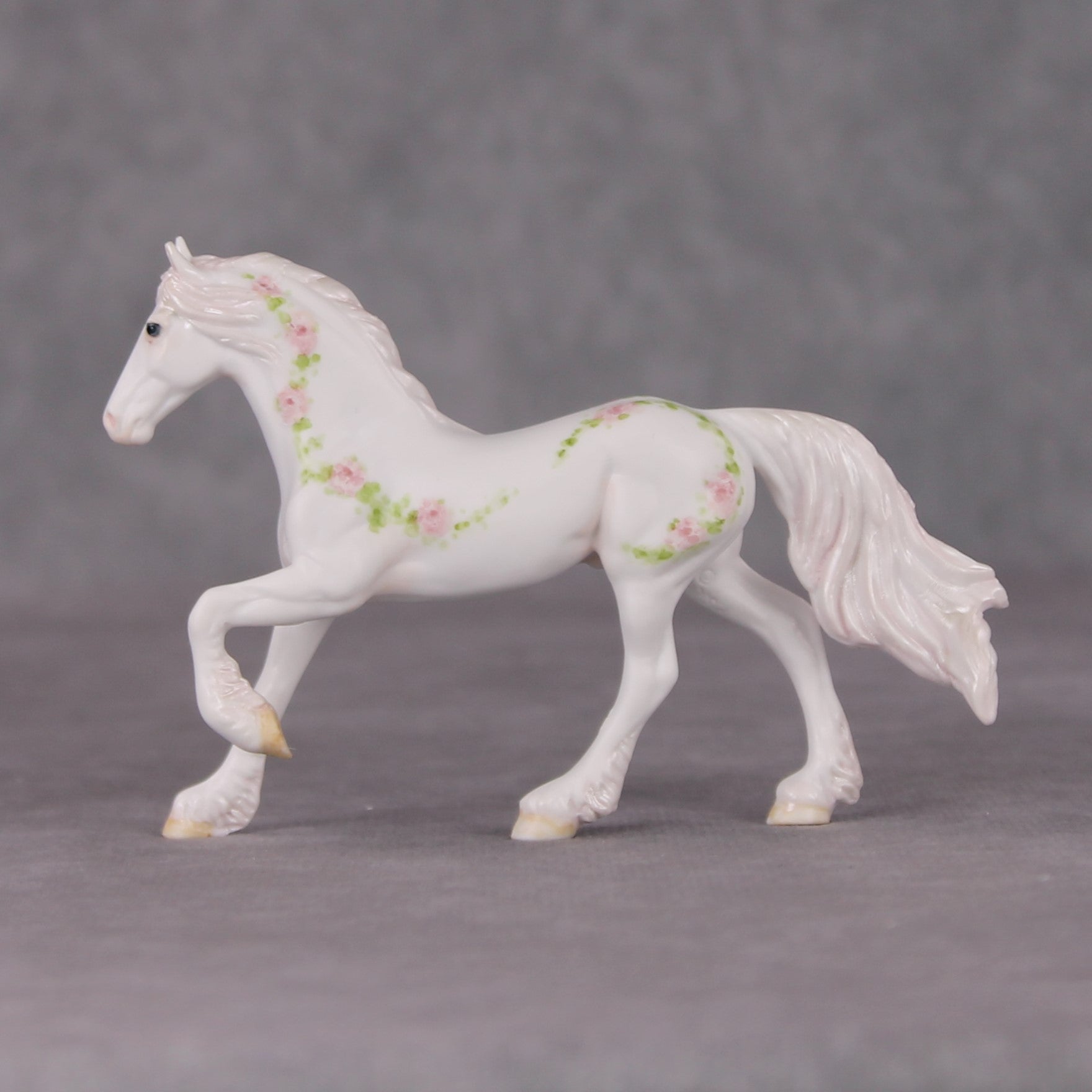 Bliss Roses OOAK Deco Light Pink Rose Design Friesian Chip By Andrea Thomason End Of Month December