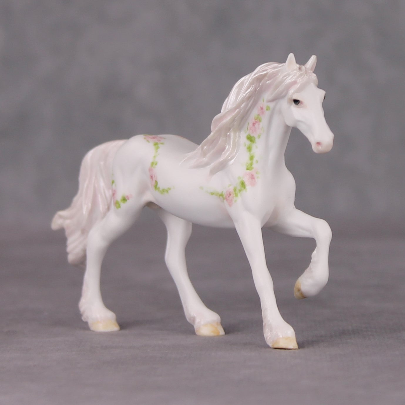 Bliss Roses OOAK Deco Light Pink Rose Design Friesian Chip By Andrea Thomason End Of Month December