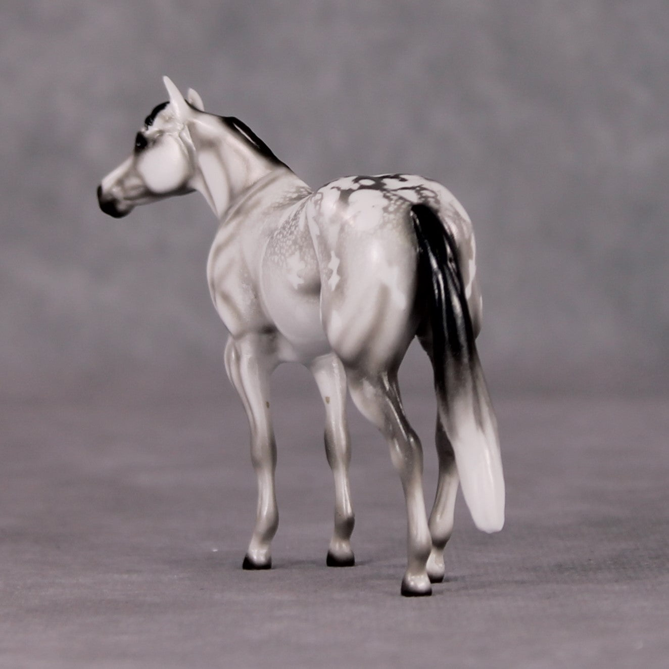 Deep Winter OOAK Glossy Grey Stock Chip By Ellen Robbins HS24 MHP Auction Piece