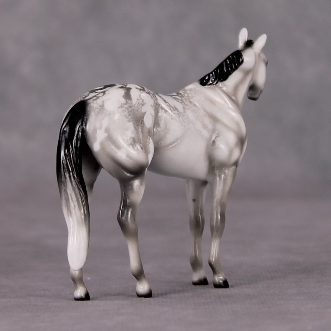Deep Winter OOAK Glossy Grey Stock Chip By Ellen Robbins HS24 MHP Auction Piece