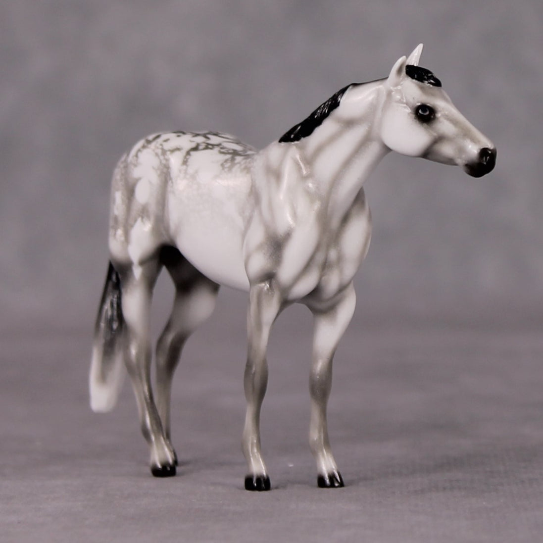 Deep Winter OOAK Glossy Grey Stock Chip By Ellen Robbins HS24 MHP Auction Piece