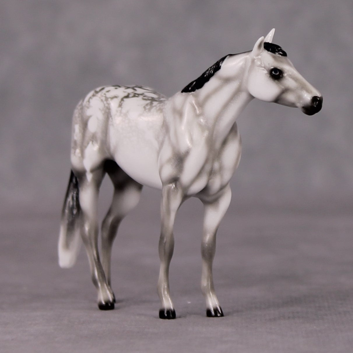 Deep Winter OOAK Glossy Grey Stock Chip By Ellen Robbins HS24 MHP Auction Piece