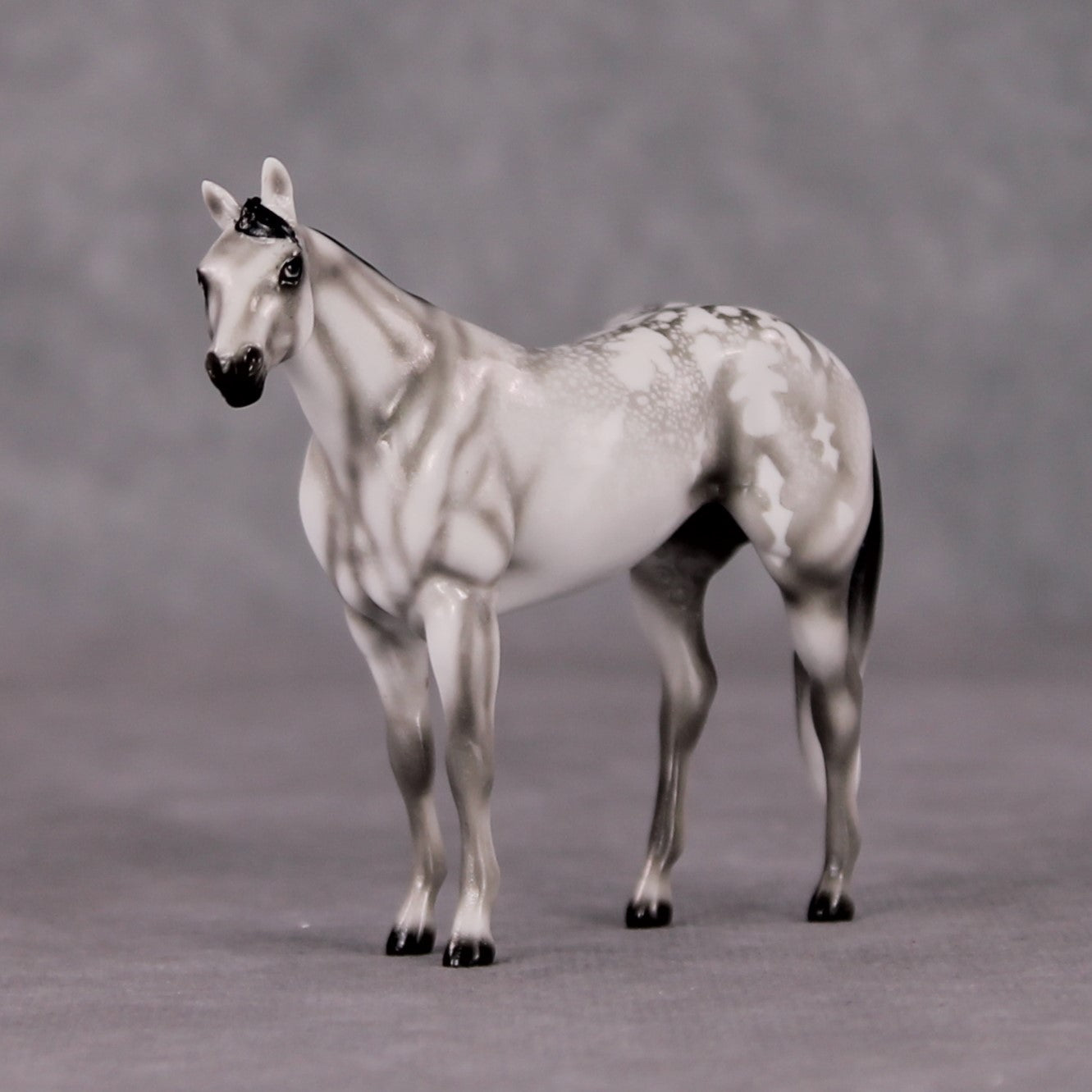 Deep Winter OOAK Glossy Grey Stock Chip By Ellen Robbins HS24 MHP Auction Piece