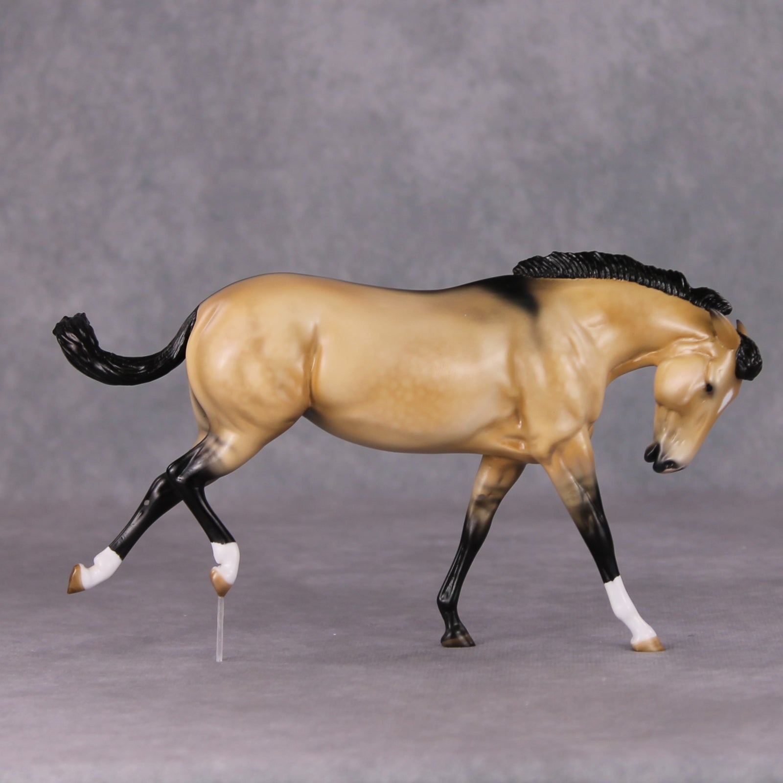 Effoh OOAK Dappled Buckskin Custom Pebble Mule By Angela Marleau HS24 MHP Auction Piece