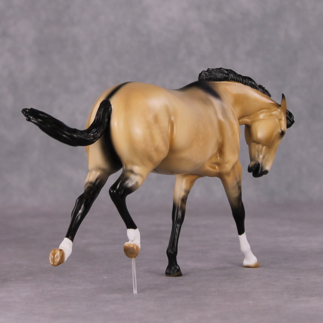 Effoh OOAK Dappled Buckskin Custom Pebble Mule By Angela Marleau HS24 MHP Auction Piece