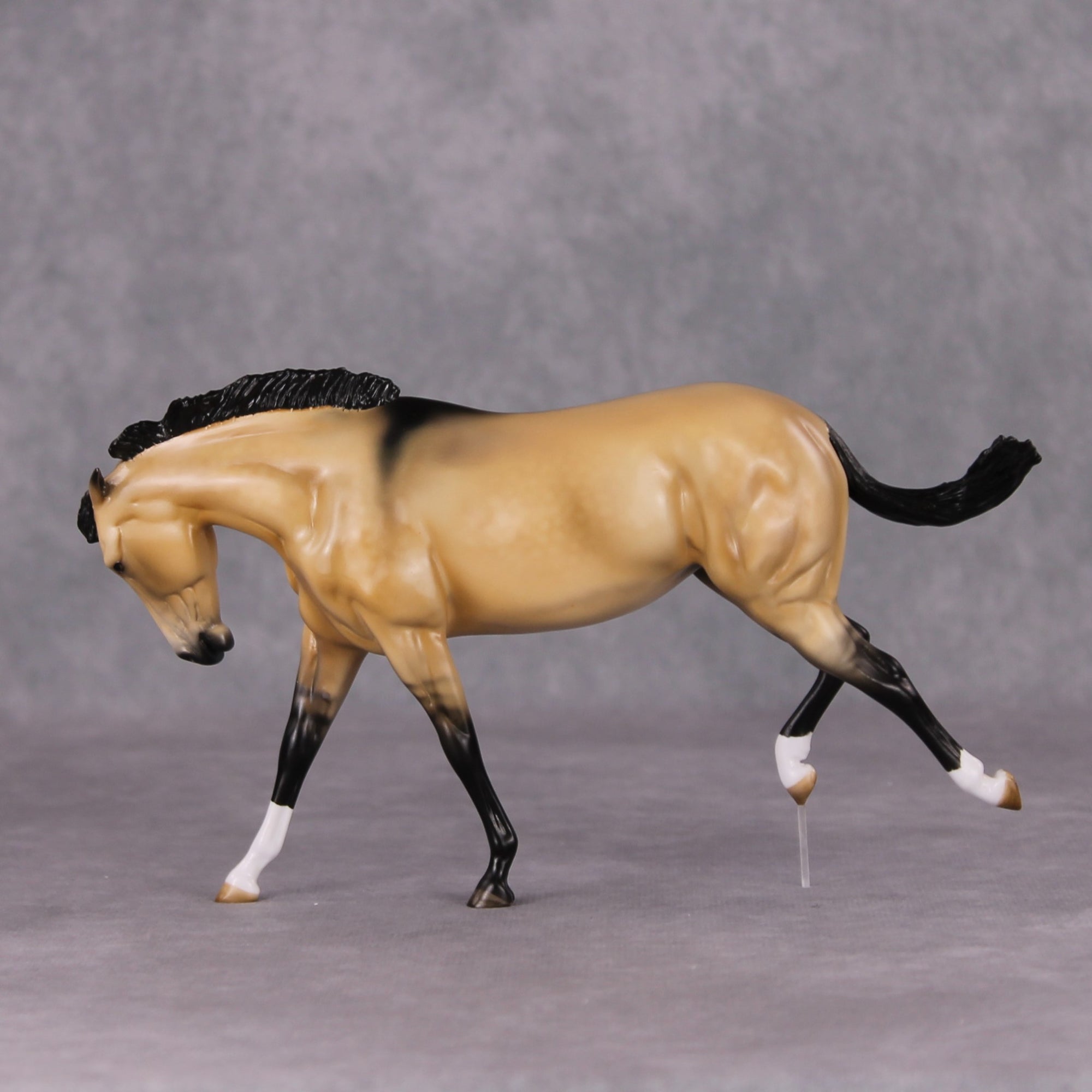 Effoh OOAK Dappled Buckskin Custom Pebble Mule By Angela Marleau HS24 MHP Auction Piece