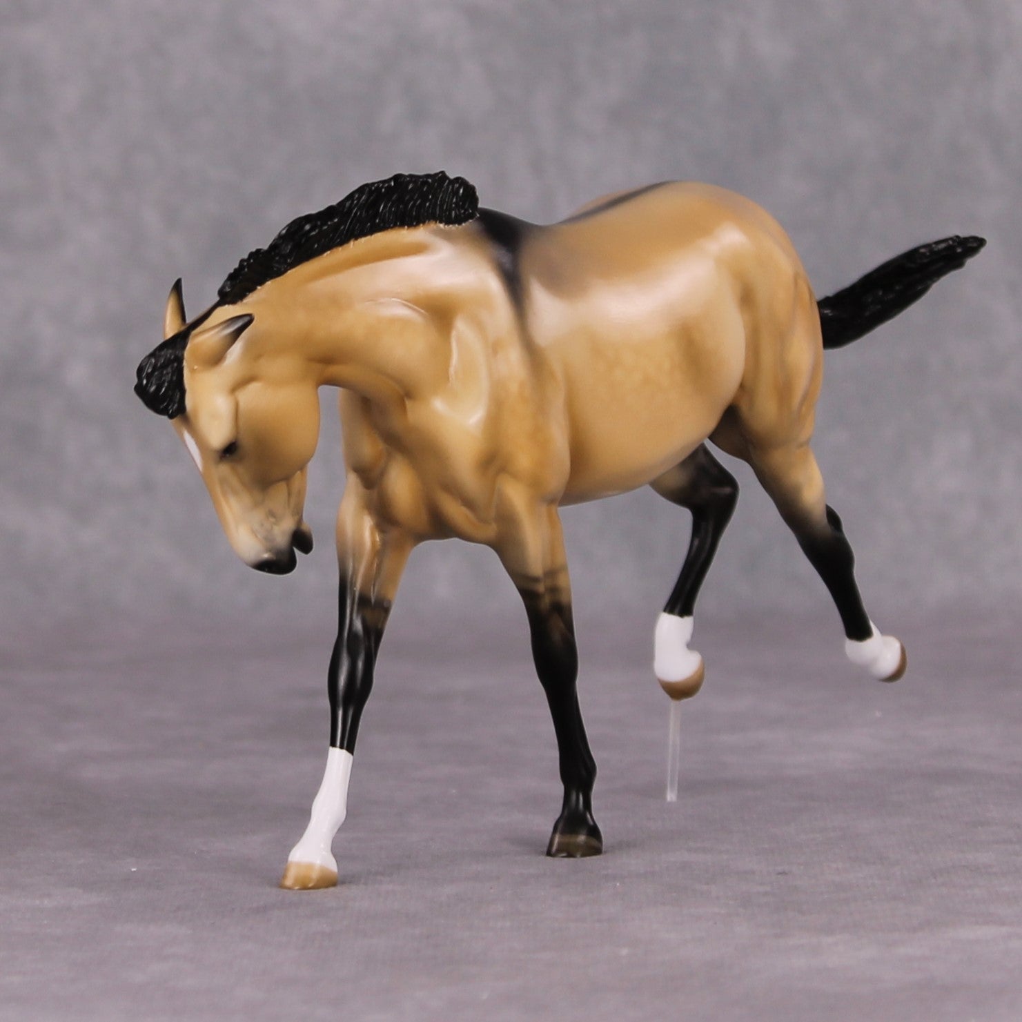 Effoh OOAK Dappled Buckskin Custom Pebble Mule By Angela Marleau HS24 MHP Auction Piece