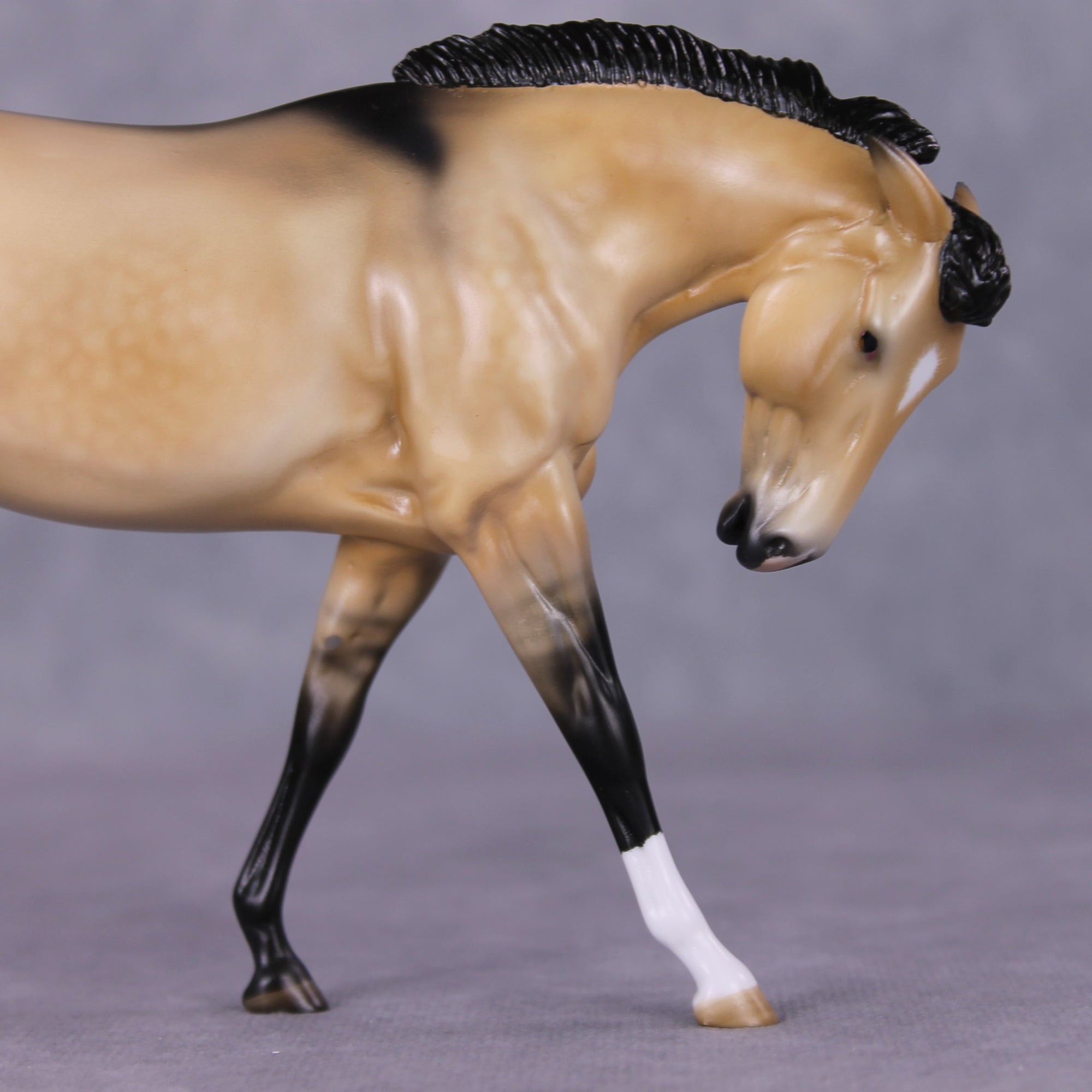 Effoh OOAK Dappled Buckskin Custom Pebble Mule By Angela Marleau HS24 MHP Auction Piece