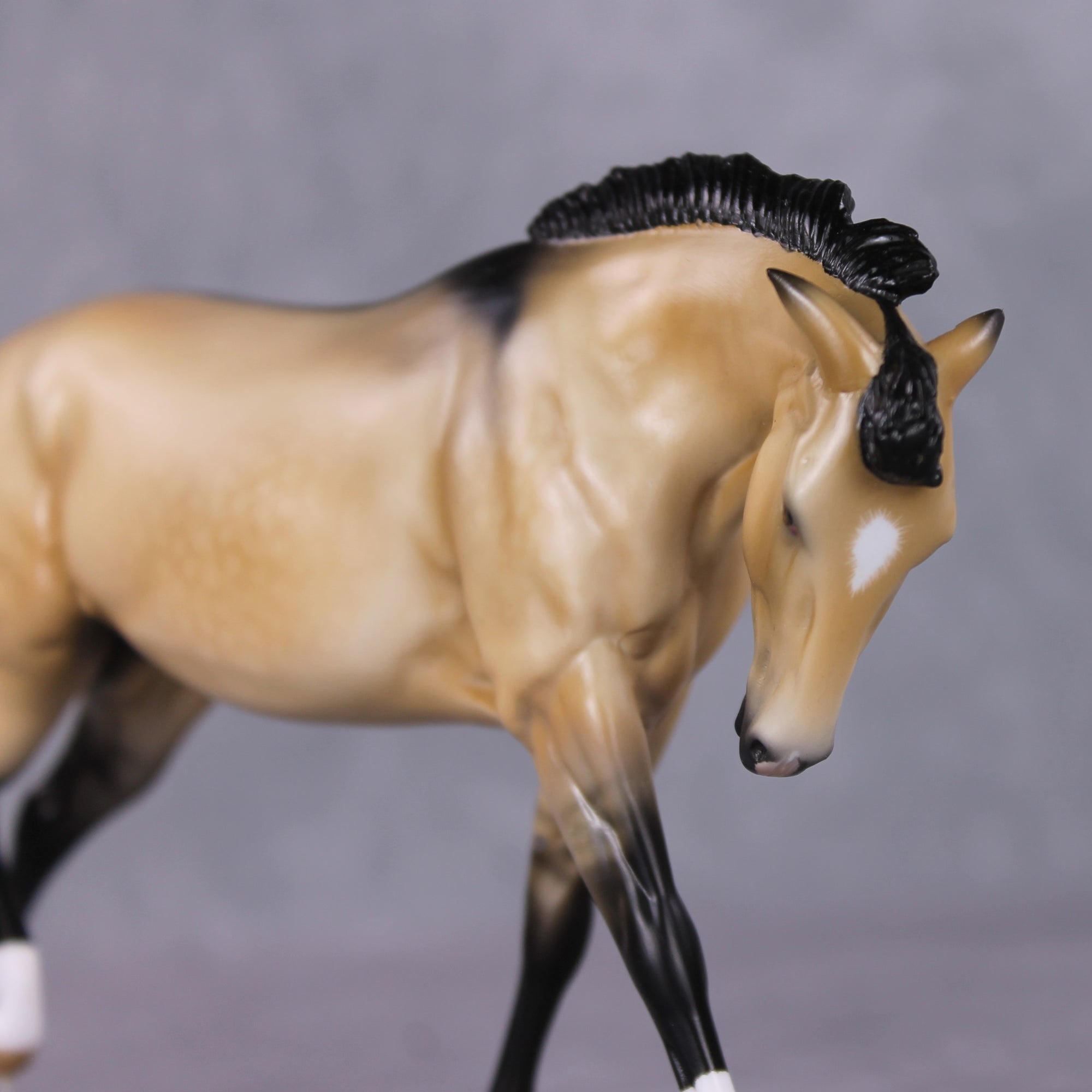 Effoh OOAK Dappled Buckskin Custom Pebble Mule By Angela Marleau HS24 MHP Auction Piece