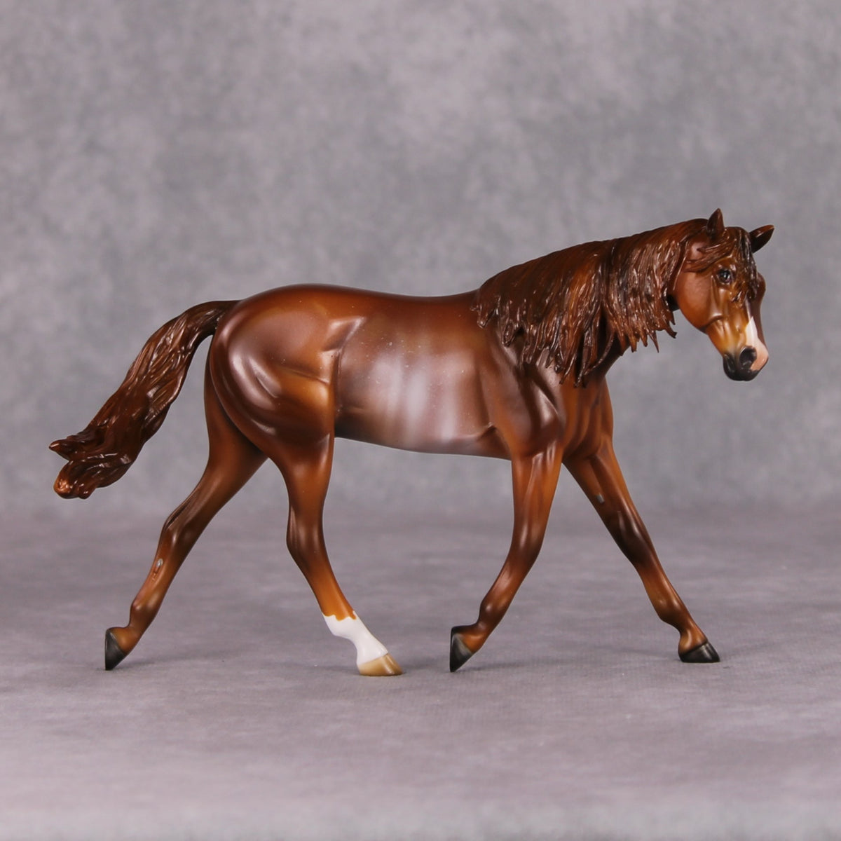 Nadia OOAK Chestnut Rabicano Warmblood Pebble By Angela Marleau HS24 MHP Auction Piece