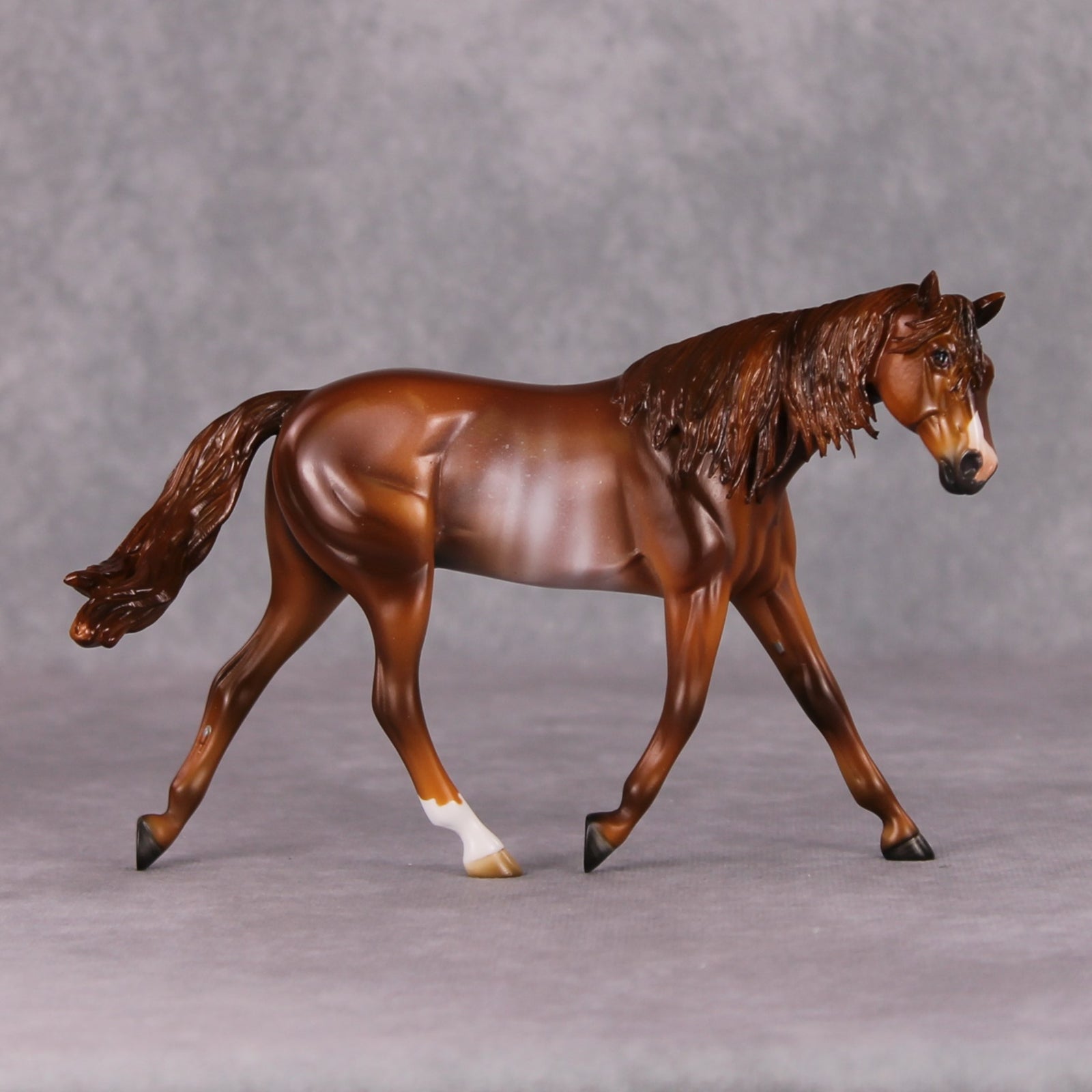 Nadia OOAK Chestnut Rabicano Warmblood Pebble By Angela Marleau HS24 MHP Auction Piece
