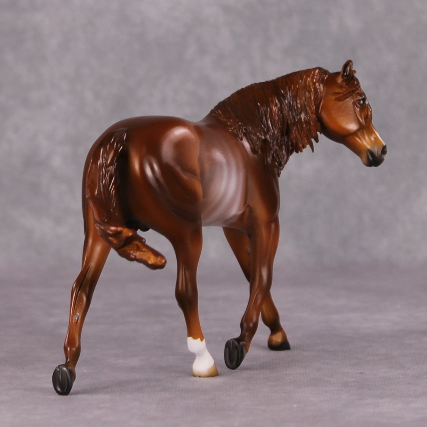 Nadia OOAK Chestnut Rabicano Warmblood Pebble By Angela Marleau HS24 MHP Auction Piece