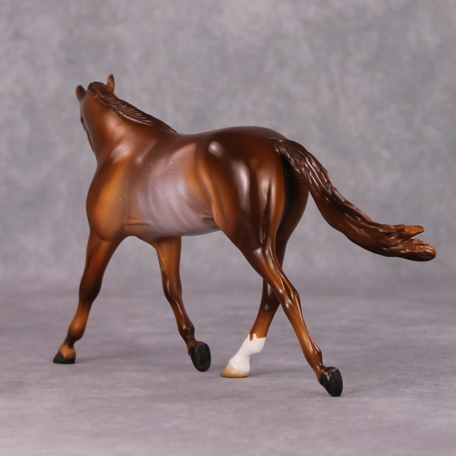 Nadia OOAK Chestnut Rabicano Warmblood Pebble By Angela Marleau HS24 MHP Auction Piece
