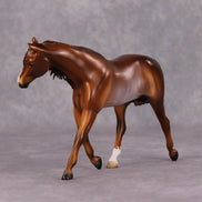 Nadia OOAK Chestnut Rabicano Warmblood Pebble By Angela Marleau HS24 MHP Auction Piece
