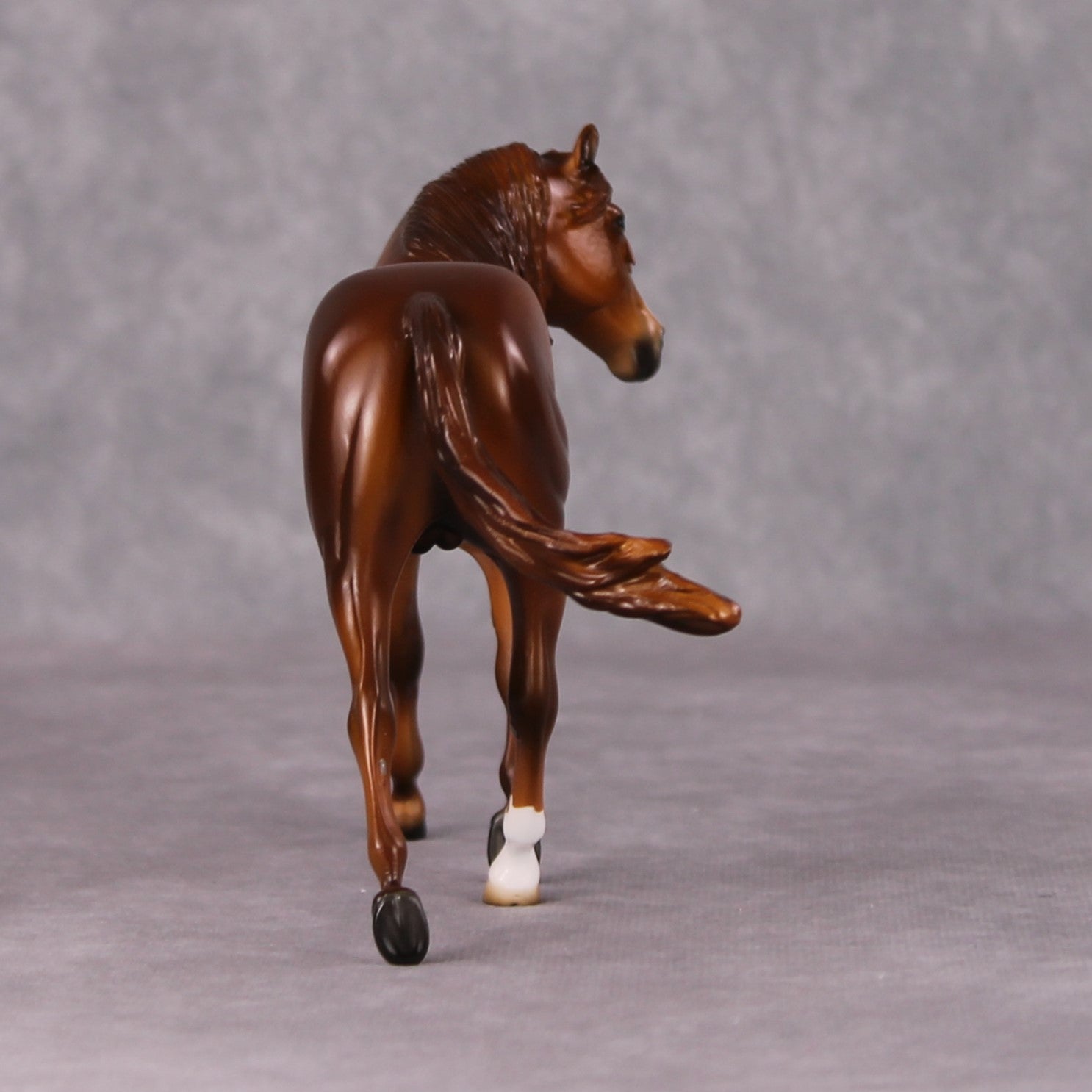Nadia OOAK Chestnut Rabicano Warmblood Pebble By Angela Marleau HS24 MHP Auction Piece