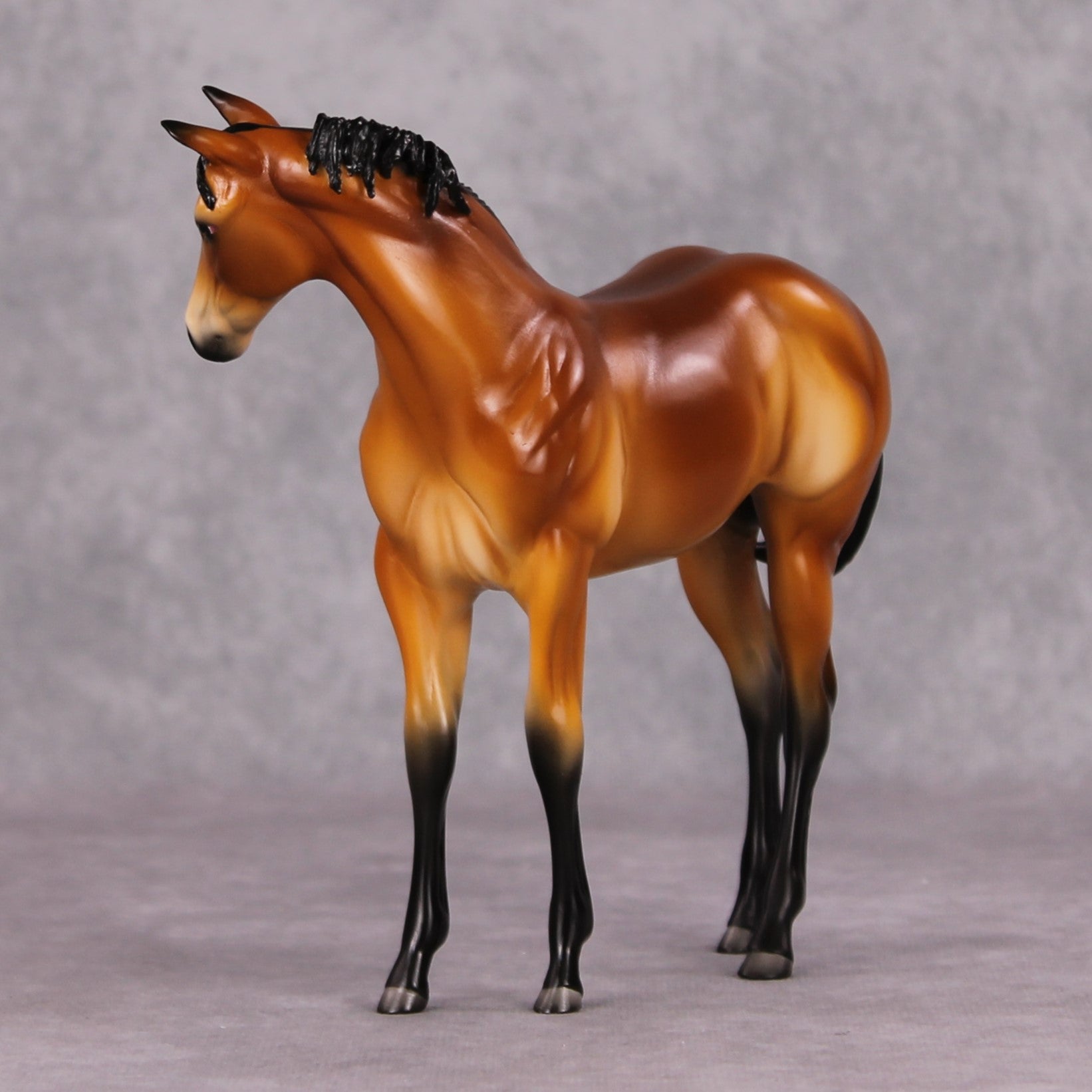 Peach OOAK Mealy Bay Weanling By Angela Marleau HS24 MHP Auction Piece