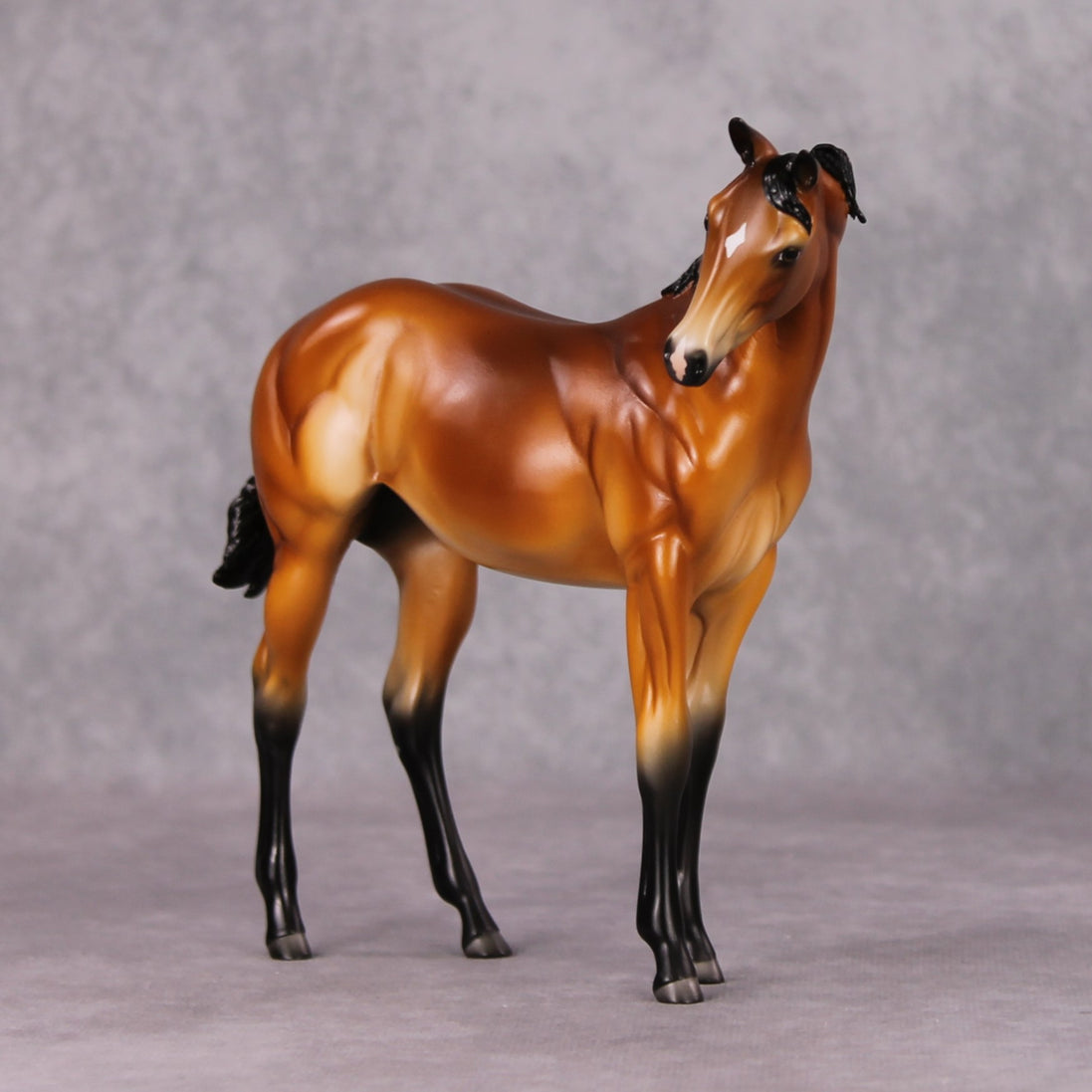 Peach OOAK Mealy Bay Weanling By Angela Marleau HS24 MHP Auction Piece