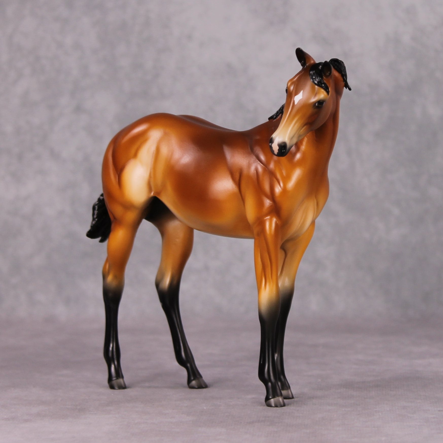 Peach OOAK Mealy Bay Weanling By Angela Marleau HS24 MHP Auction Piece