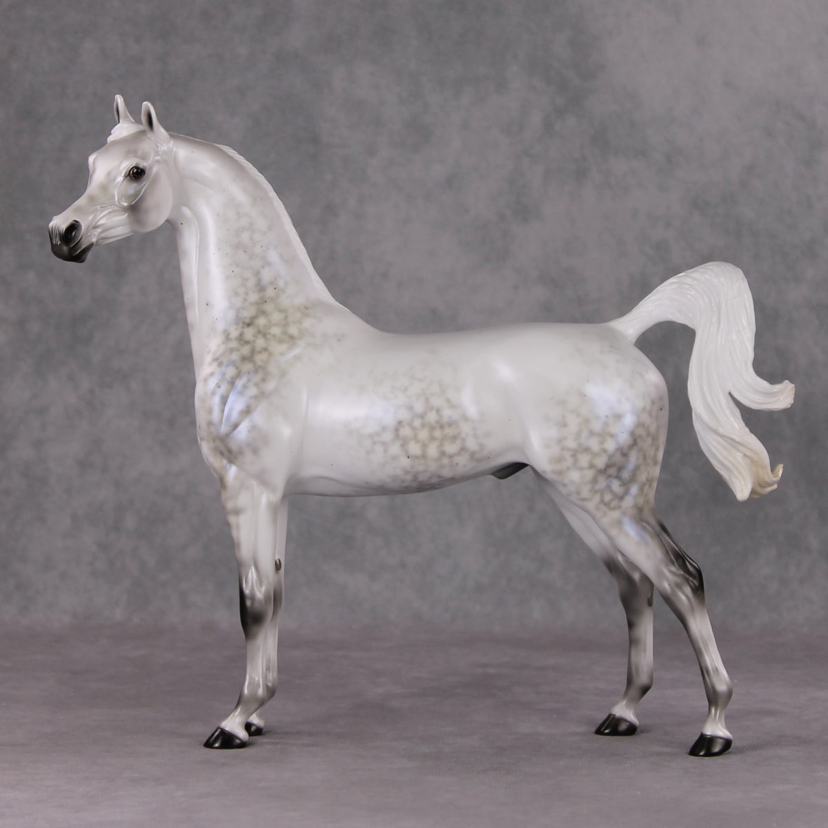 Watchful Winter OOAK Light Dapple Pearl Grey W/ Interference Arabian By Ellen Robbins HS24 MHP Auction Piece