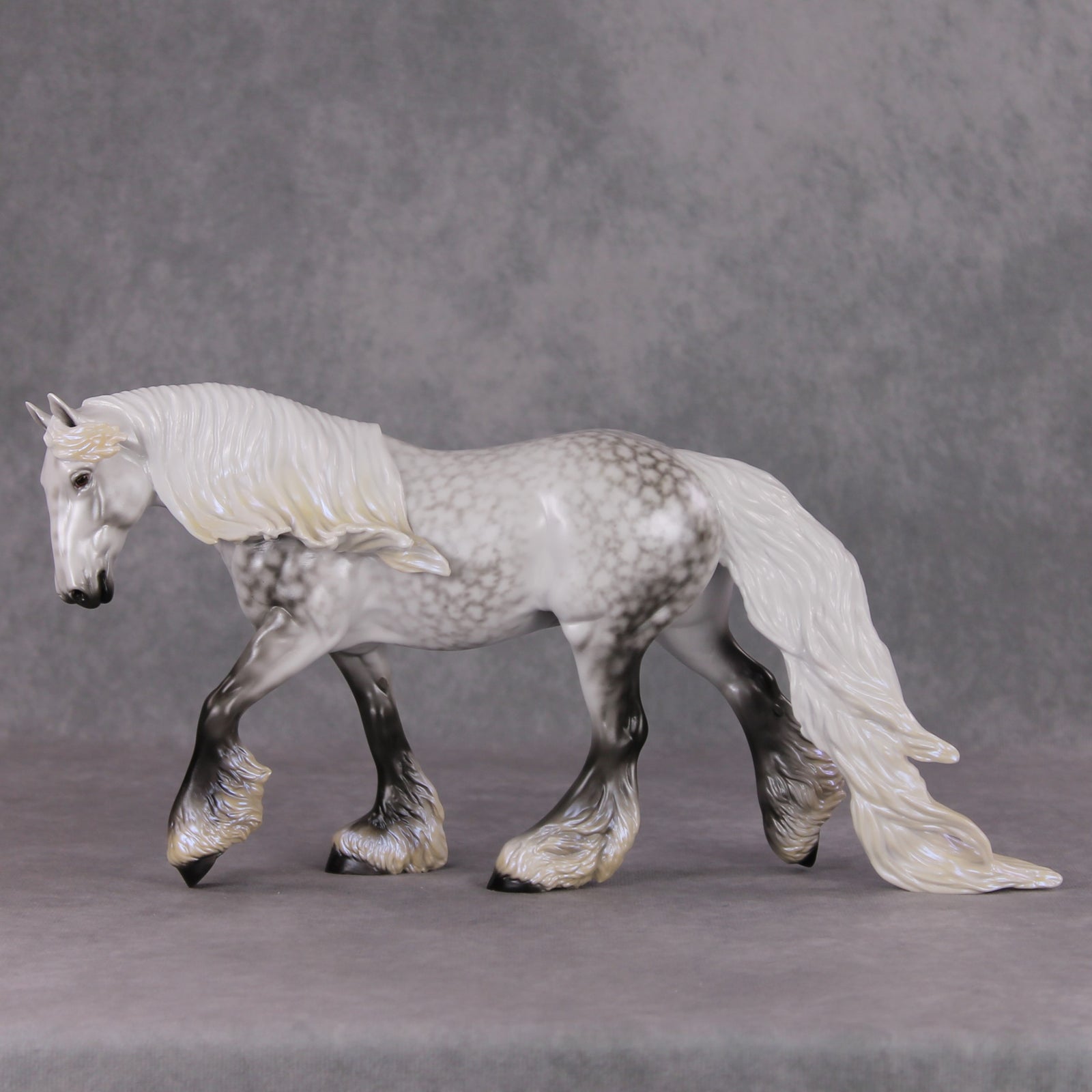 Moonlit Melody OOAK Light Dapple Pearl Grey W/ Blue Interference Irish Cob By Ellen Robbins HS24 MHP Auction Piece