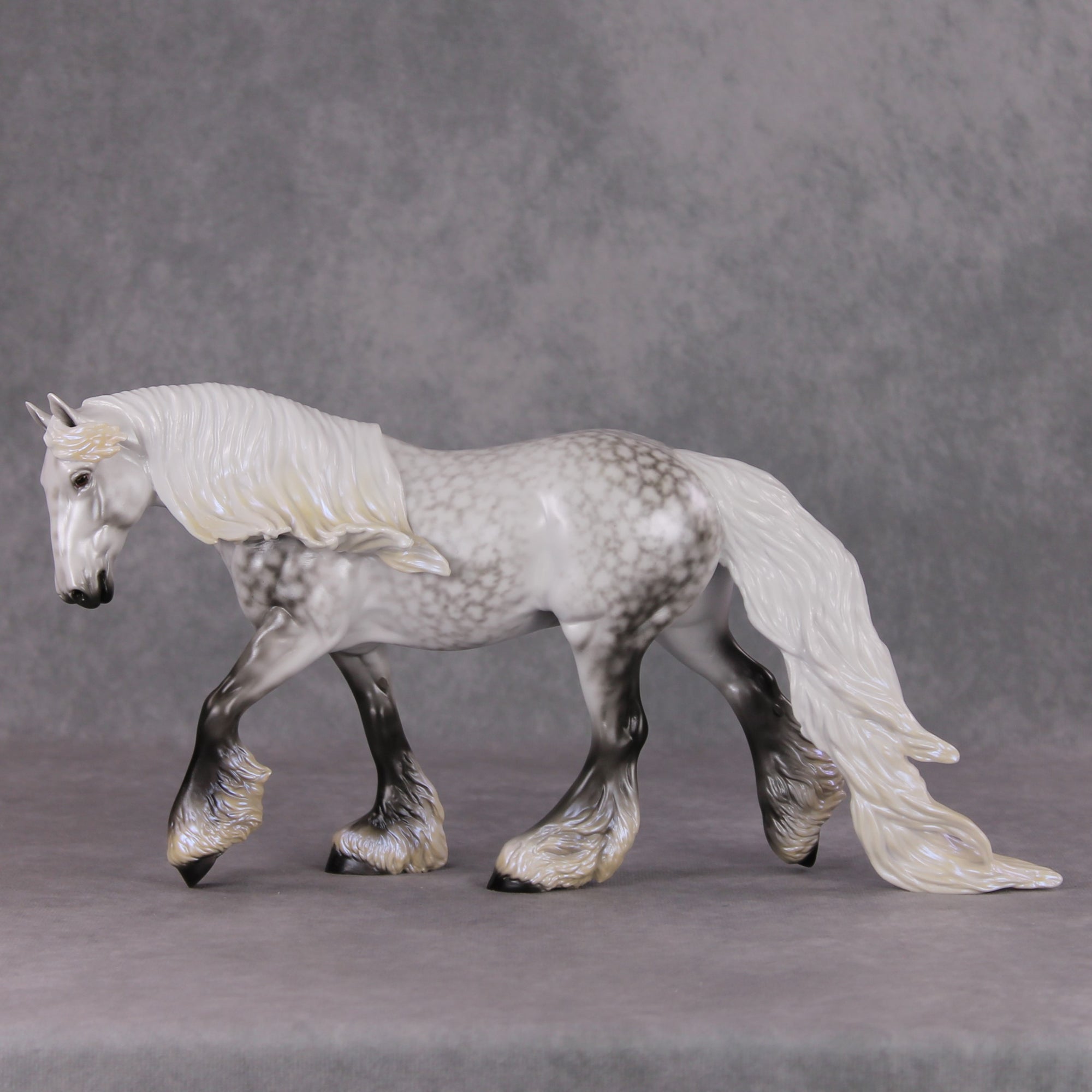 Moonlit Melody OOAK Light Dapple Pearl Grey W/ Blue Interference Irish Cob By Ellen Robbins HS24 MHP Auction Piece