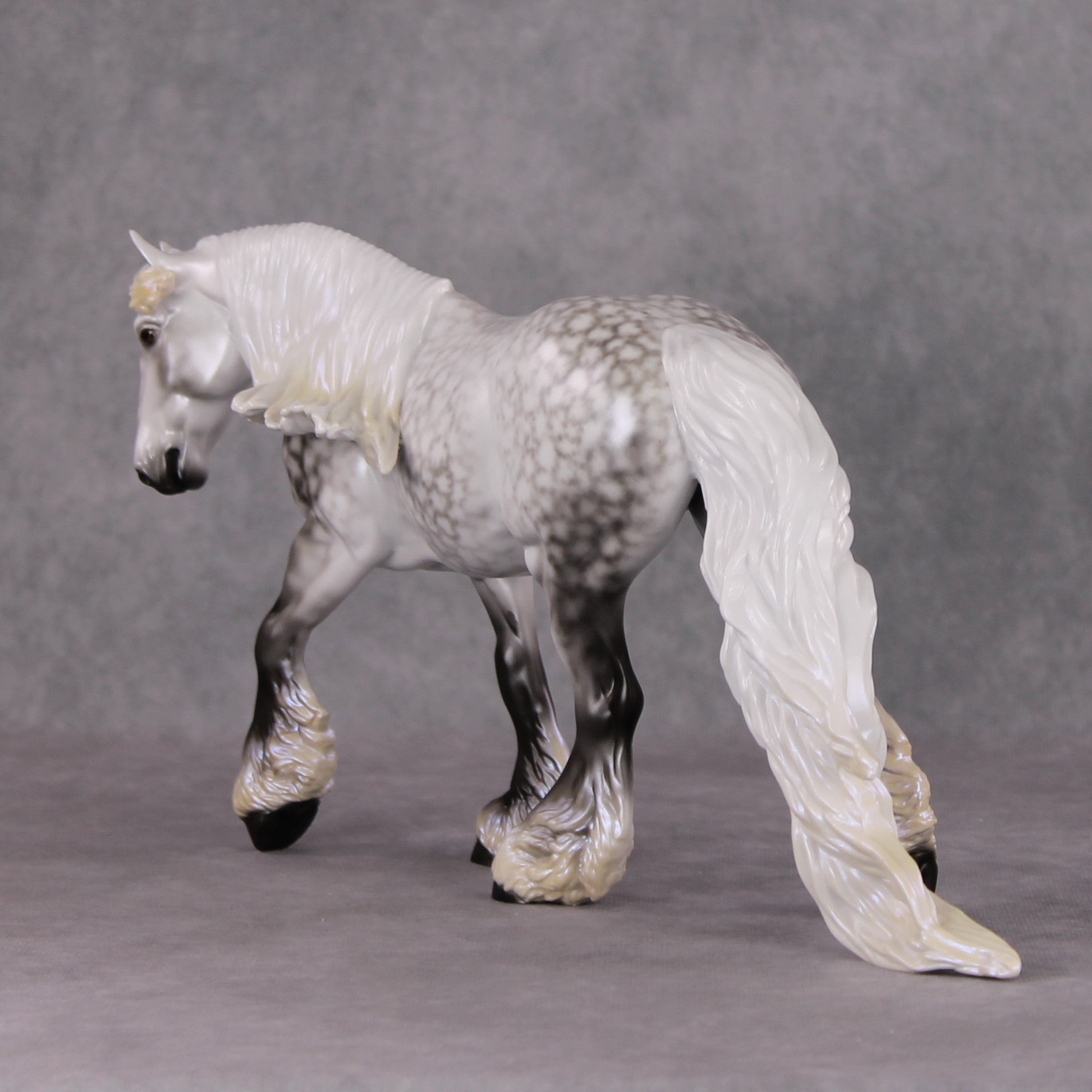 Moonlit Melody OOAK Light Dapple Pearl Grey W/ Blue Interference Irish Cob By Ellen Robbins HS24 MHP Auction Piece