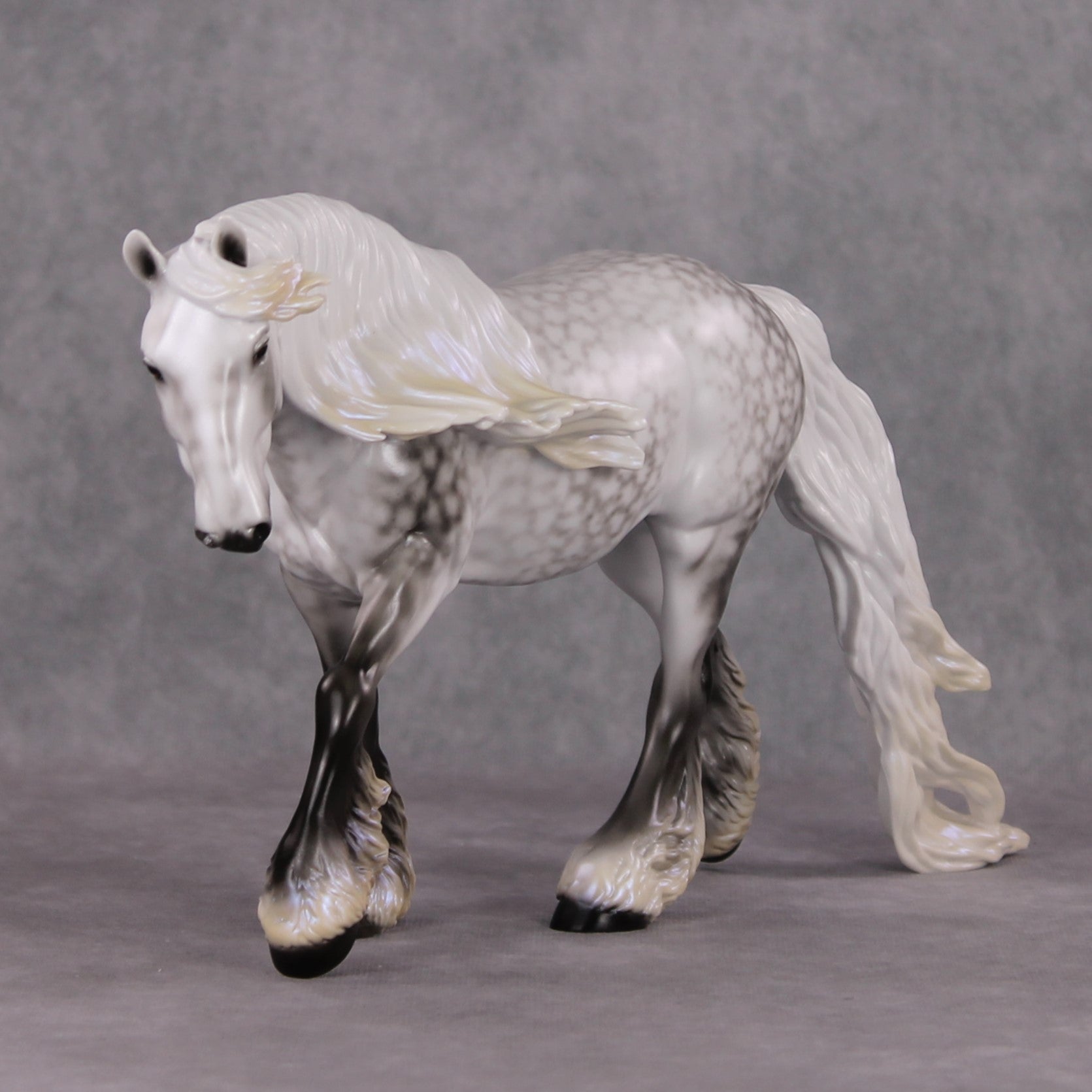Moonlit Melody OOAK Light Dapple Pearl Grey W/ Blue Interference Irish Cob By Ellen Robbins HS24 MHP Auction Piece
