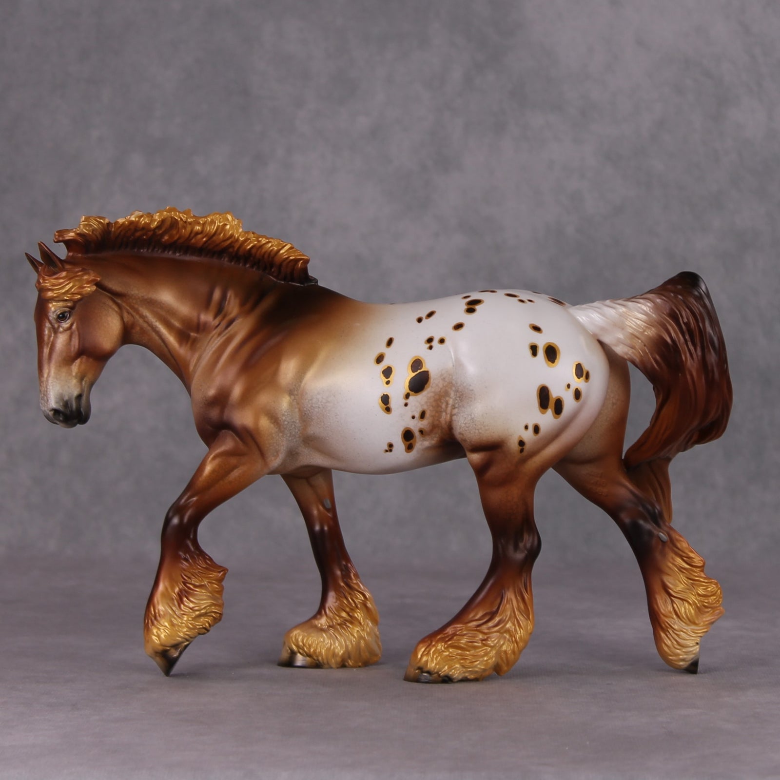Cinnamon Scone OOAK Metallic Golden Chestnut Appaloosa Irish Cob By Dawn Quick HS24