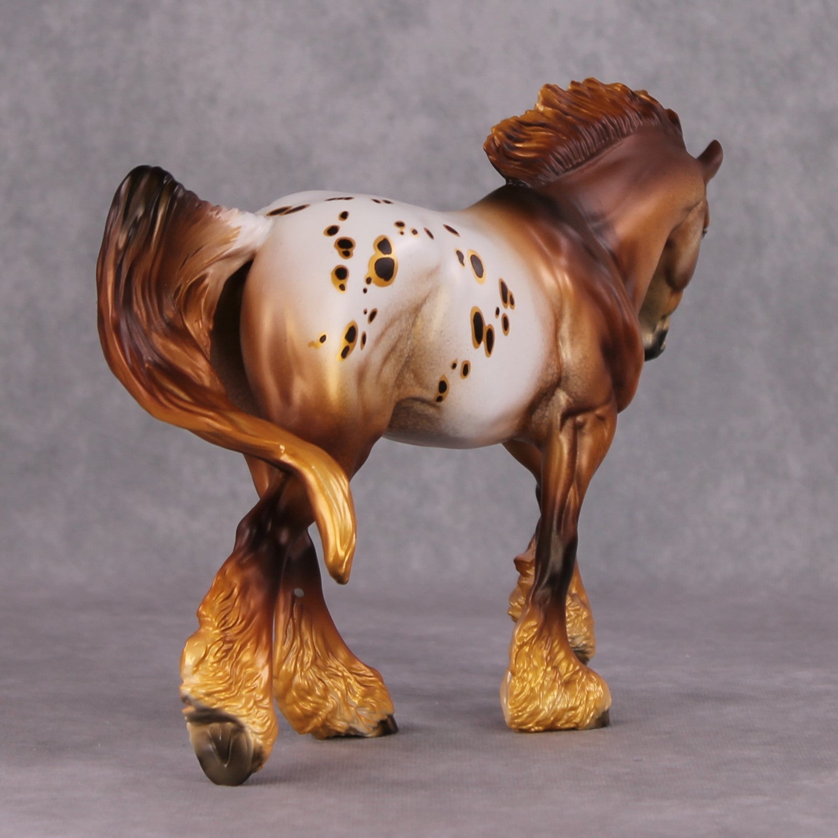 Cinnamon Scone OOAK Metallic Golden Chestnut Appaloosa Irish Cob By Dawn Quick HS24