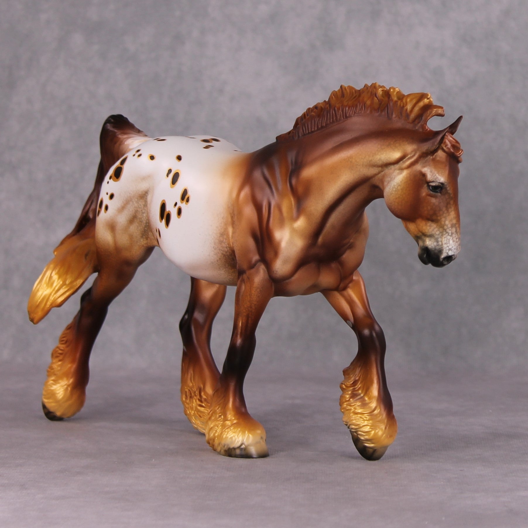 Cinnamon Scone OOAK Metallic Golden Chestnut Appaloosa Irish Cob By Dawn Quick HS24
