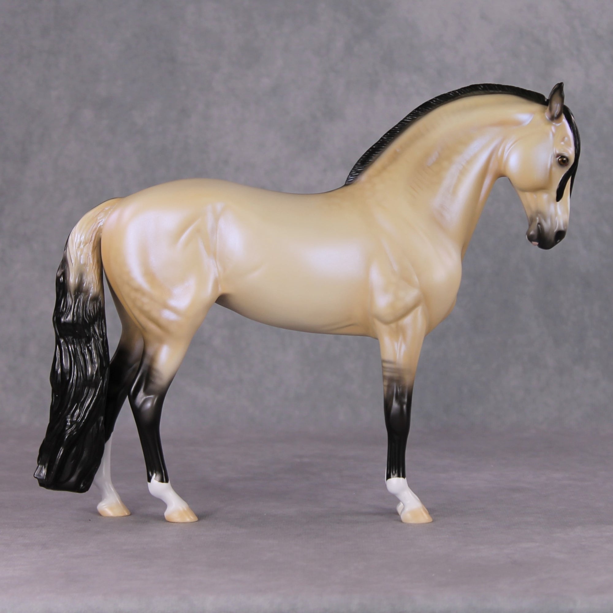 Tinsel Sparkle OOAK Dappled Light Buckskin W/ Blue Interference Andalusian By Ellen Robbins HS24 MHP Auction Piece
