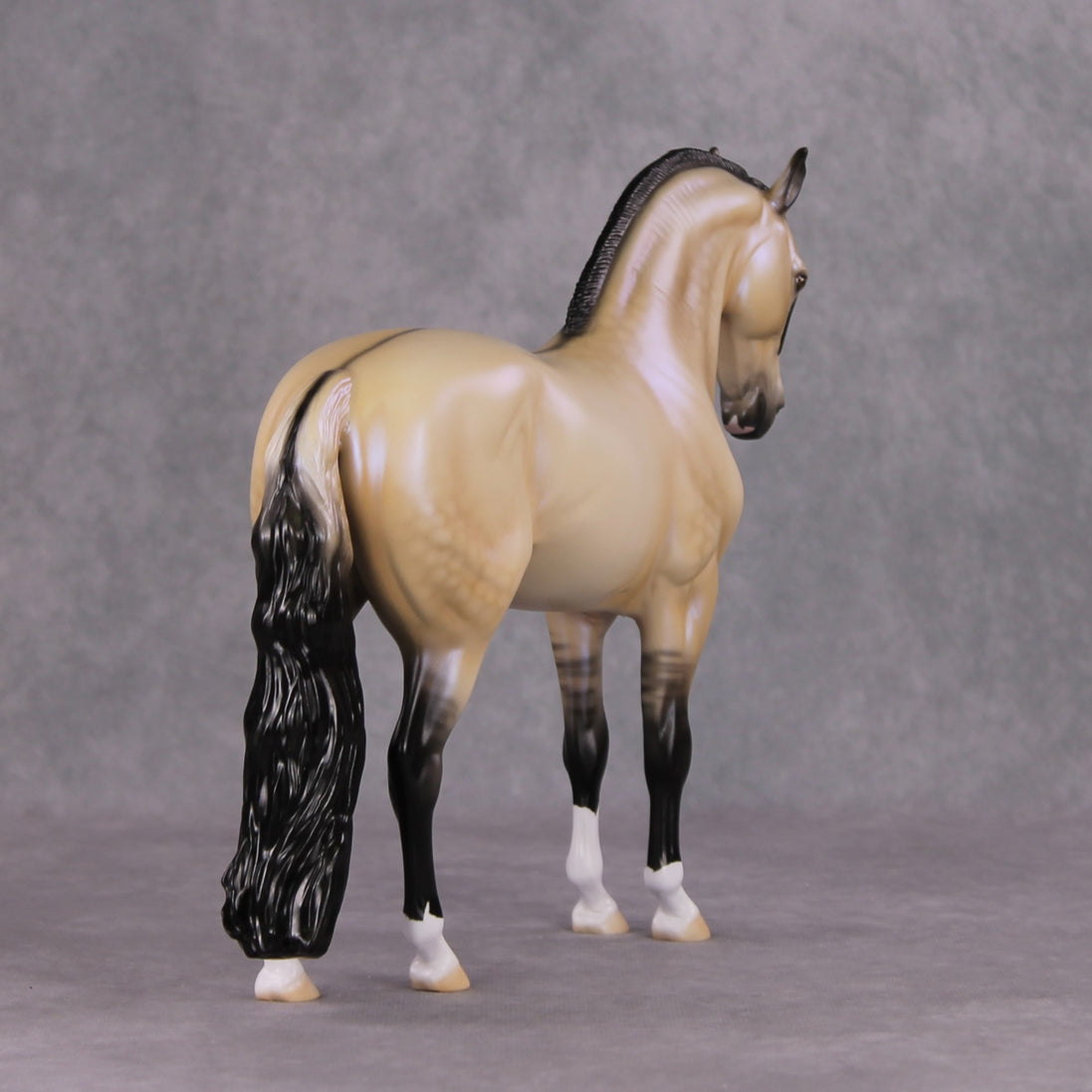 Tinsel Sparkle OOAK Dappled Light Buckskin W/ Blue Interference Andalusian By Ellen Robbins HS24 MHP Auction Piece