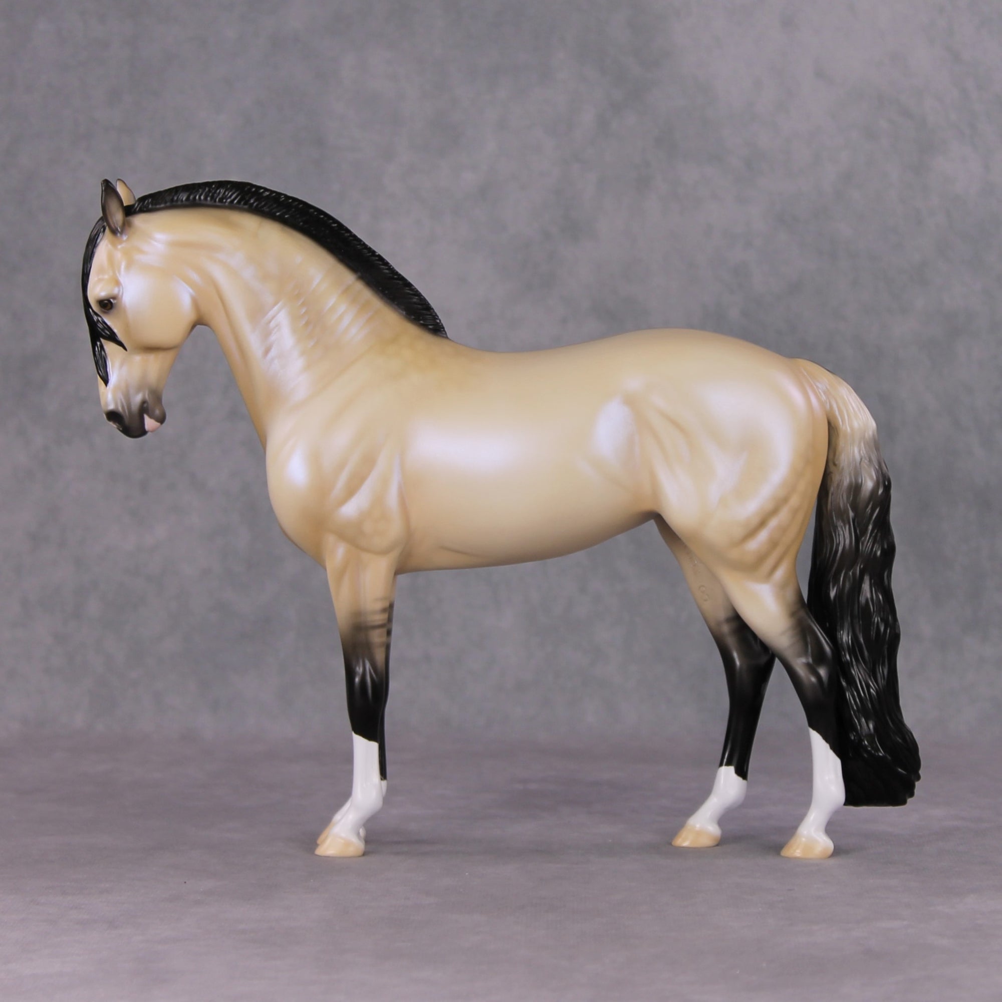 Tinsel Sparkle OOAK Dappled Light Buckskin W/ Blue Interference Andalusian By Ellen Robbins HS24 MHP Auction Piece