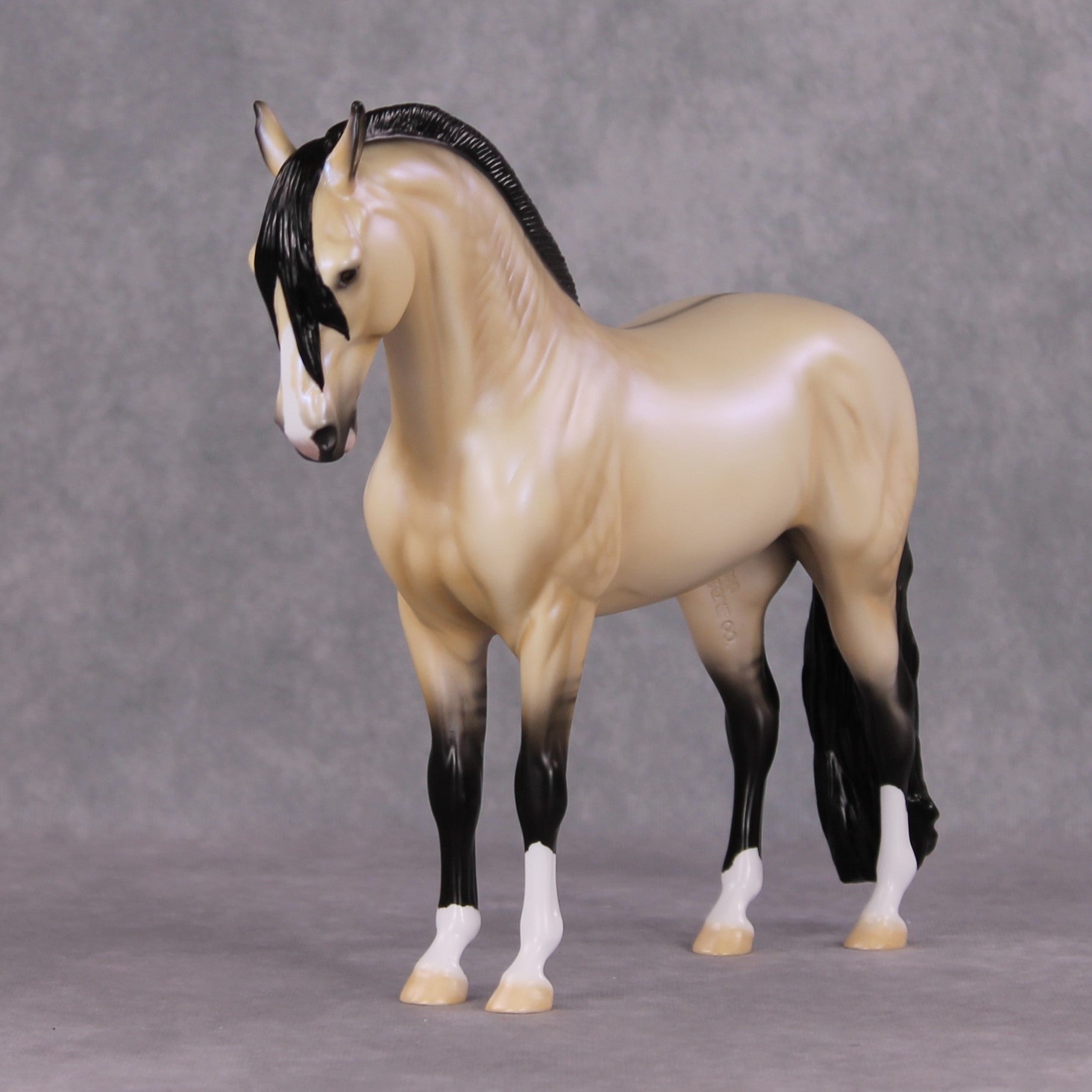 Tinsel Sparkle OOAK Dappled Light Buckskin W/ Blue Interference Andalusian By Ellen Robbins HS24 MHP Auction Piece