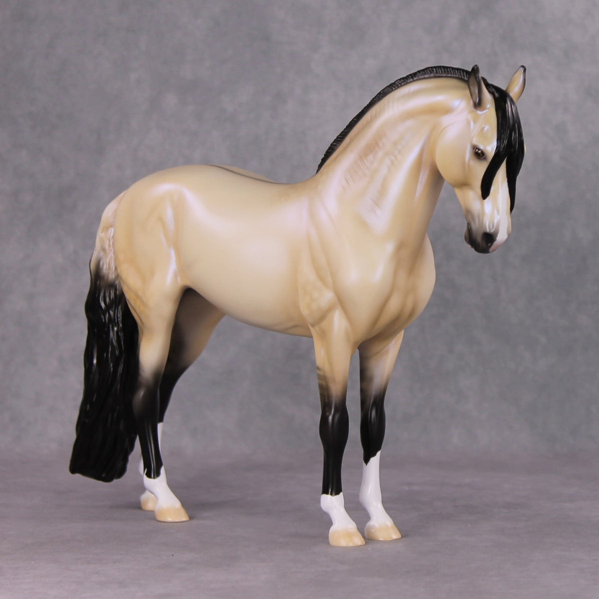 Tinsel Sparkle OOAK Dappled Light Buckskin W/ Blue Interference Andalusian By Ellen Robbins HS24 MHP Auction Piece