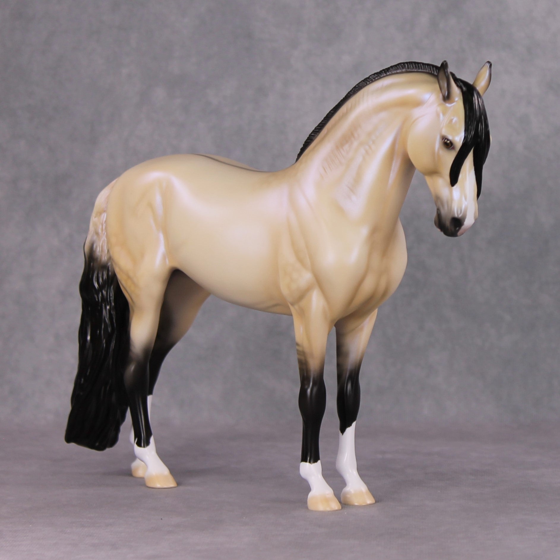 Tinsel Sparkle OOAK Dappled Light Buckskin W/ Blue Interference Andalusian By Ellen Robbins HS24 MHP Auction Piece