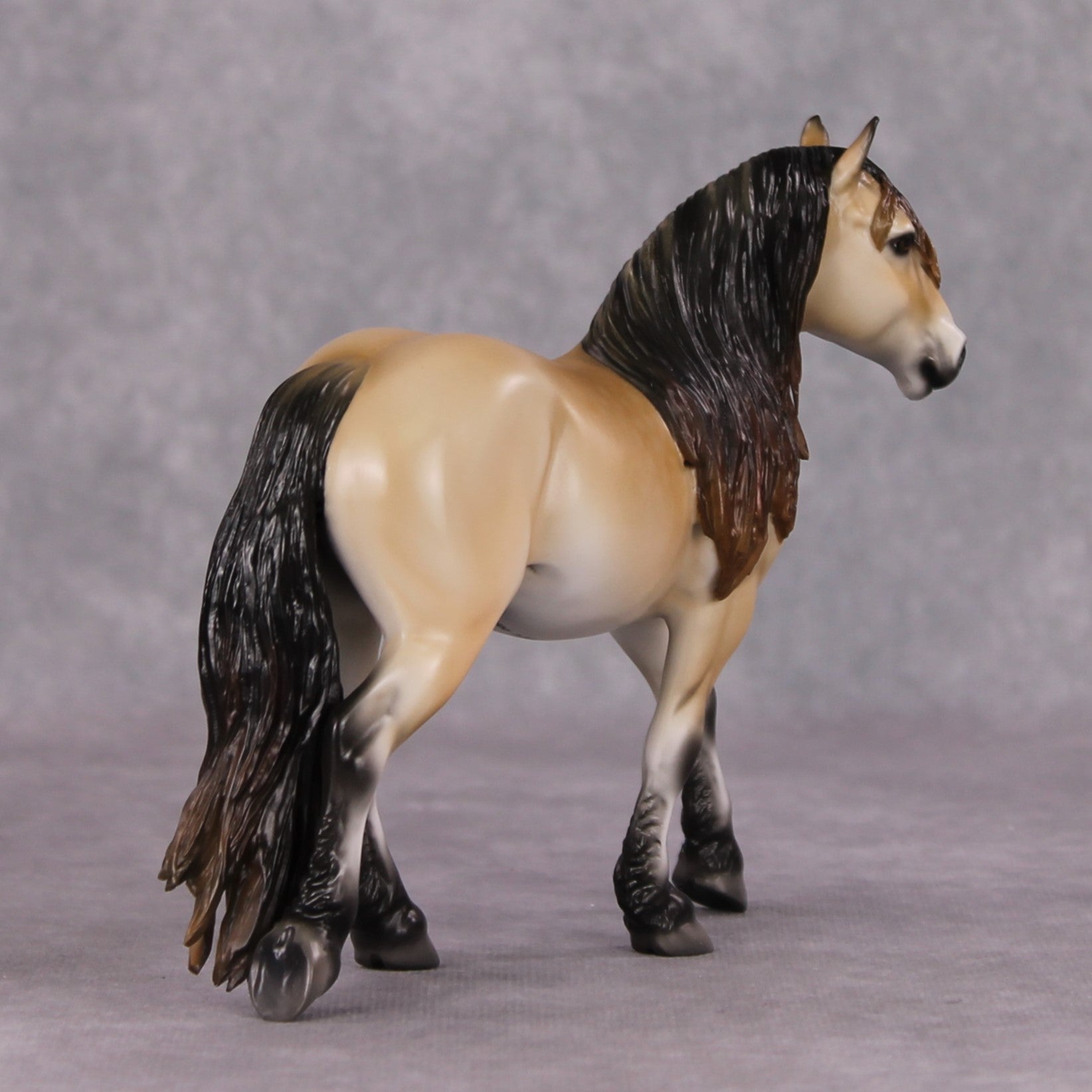 Cinders OOAK Dappled Buckskin Draft Pebble By Jess Hamill HS24 MHP Auction Piece