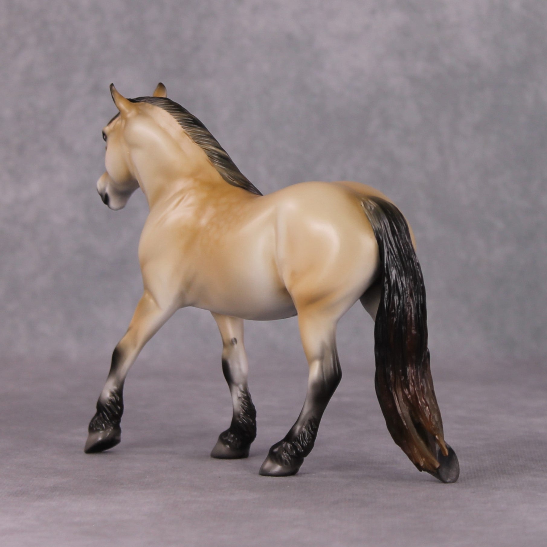 Cinders OOAK Dappled Buckskin Draft Pebble By Jess Hamill HS24 MHP Auction Piece