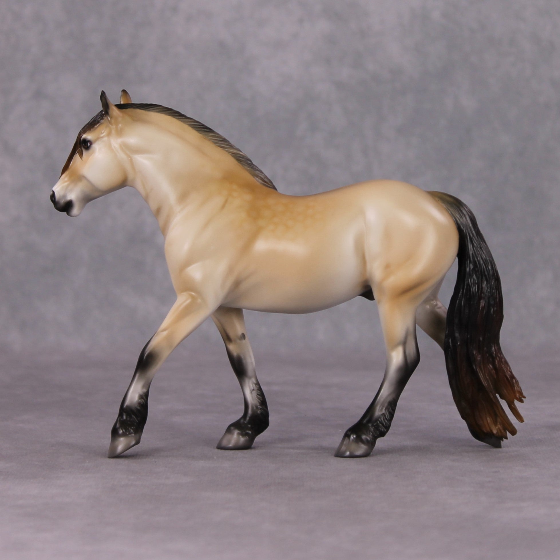 Cinders OOAK Dappled Buckskin Draft Pebble By Jess Hamill HS24 MHP Auction Piece