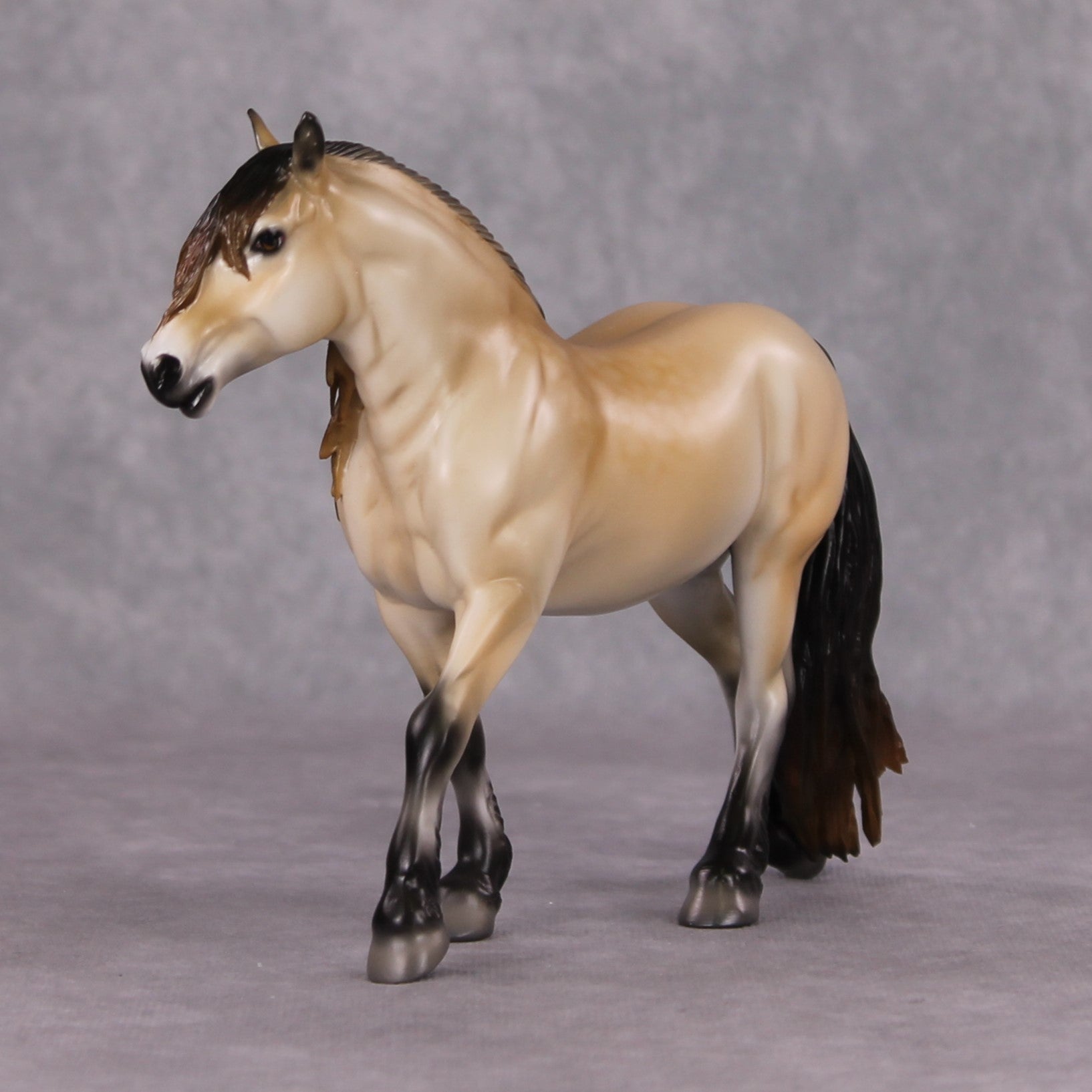 Cinders OOAK Dappled Buckskin Draft Pebble By Jess Hamill HS24 MHP Auction Piece