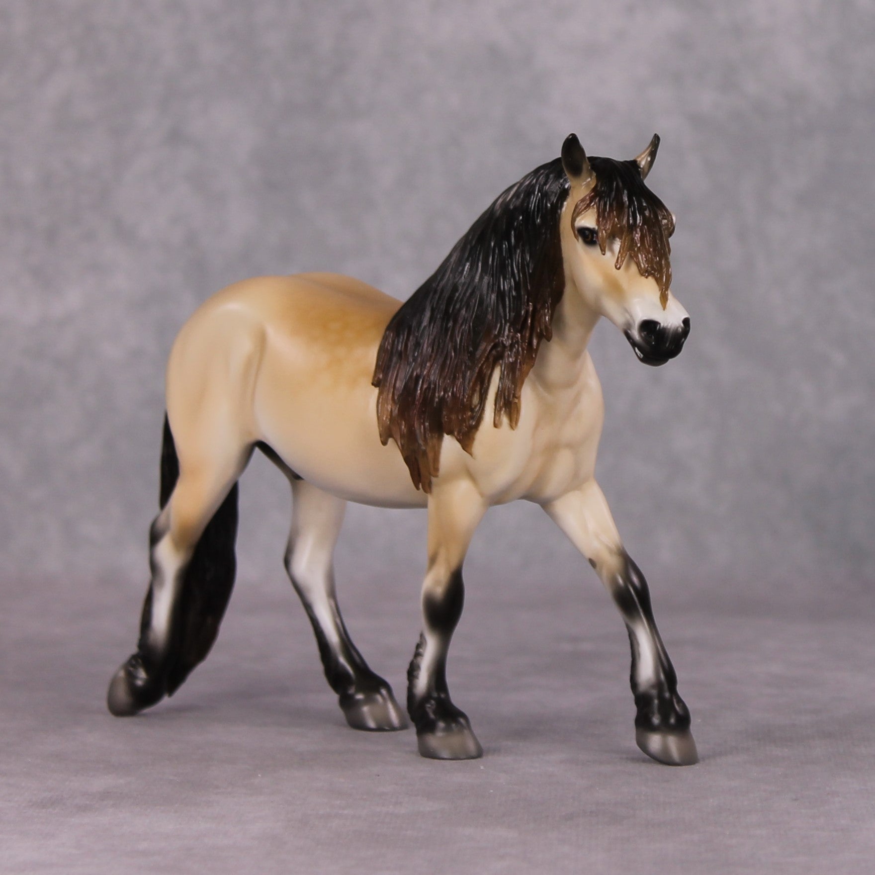 Cinders OOAK Dappled Buckskin Draft Pebble By Jess Hamill HS24 MHP Auction Piece