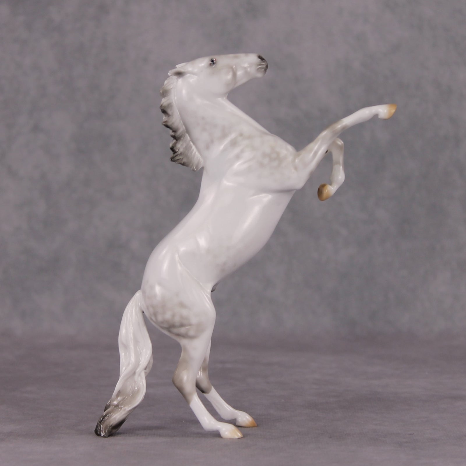 Sparkling Crystal OOAK Glossy Dapple Grey Rearing Pebble By Ellen Robbins HS24