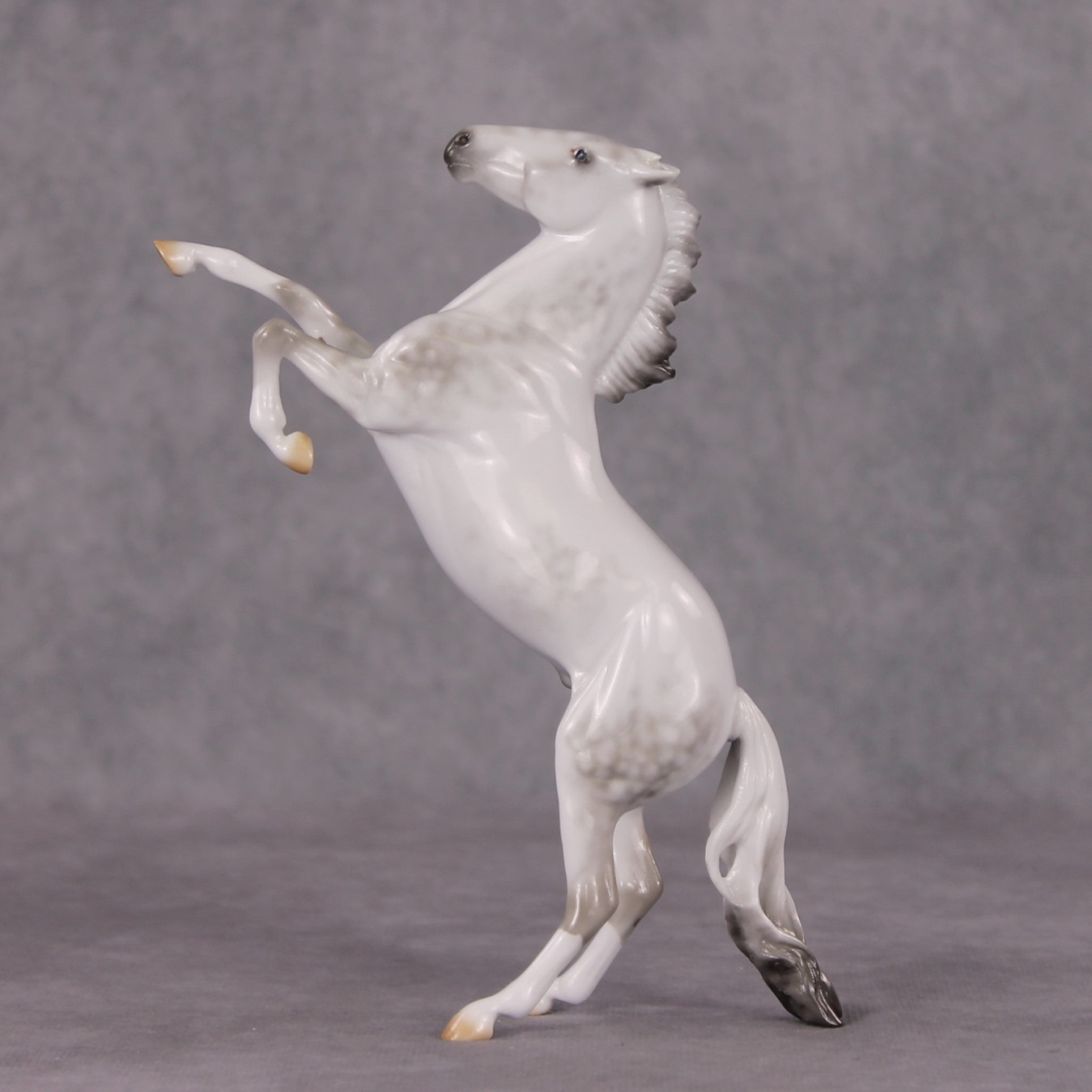 Sparkling Crystal OOAK Glossy Dapple Grey Rearing Pebble By Ellen Robbins HS24